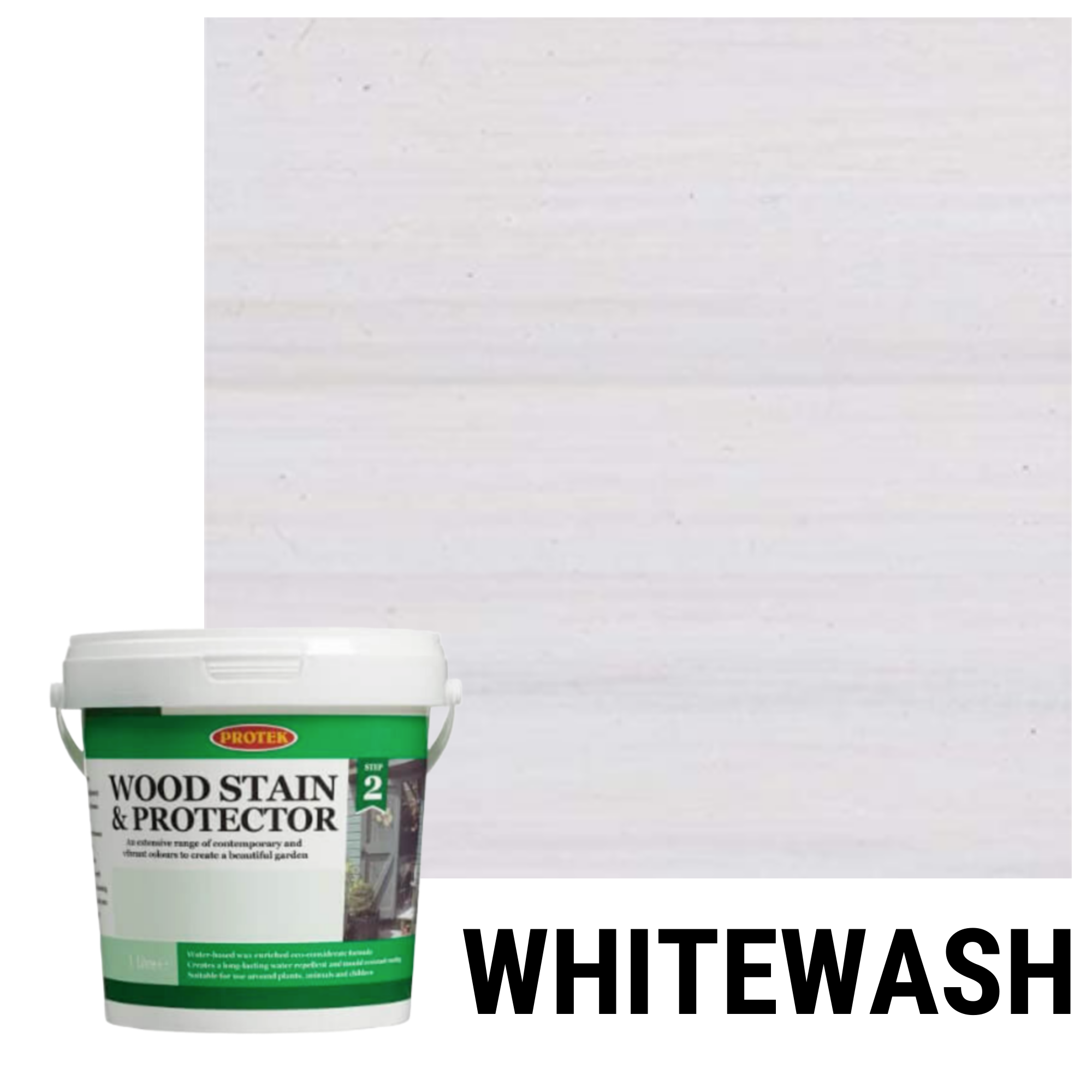 Protek Wood Stain and Protector 1ltr - Whitewash