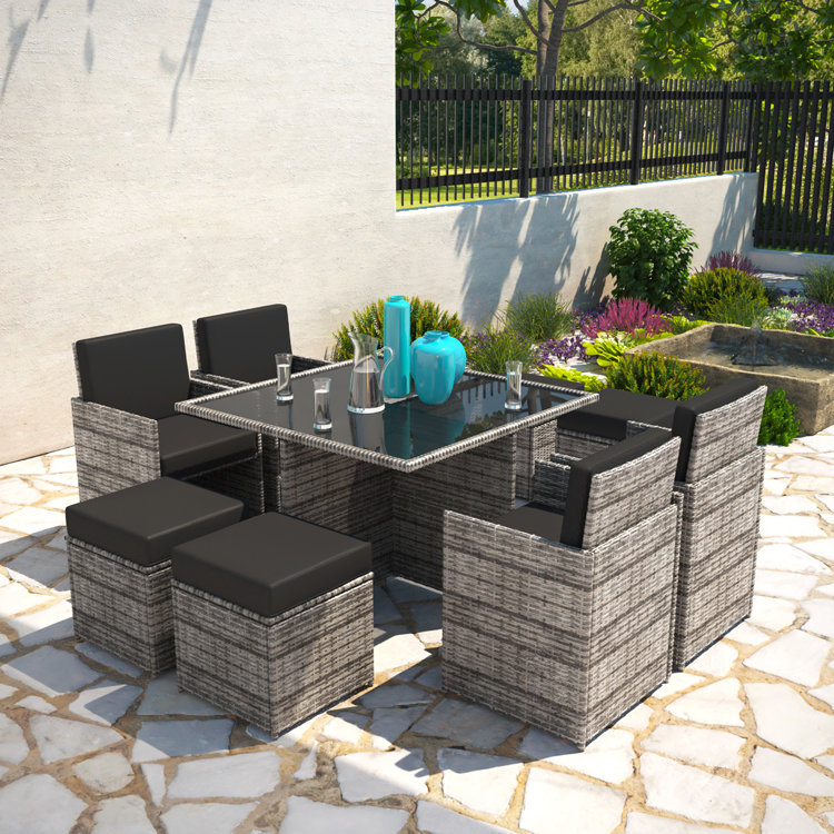 8 Seater Cube Outdoor Rattan Garden Dining Set | BillyOh Modica