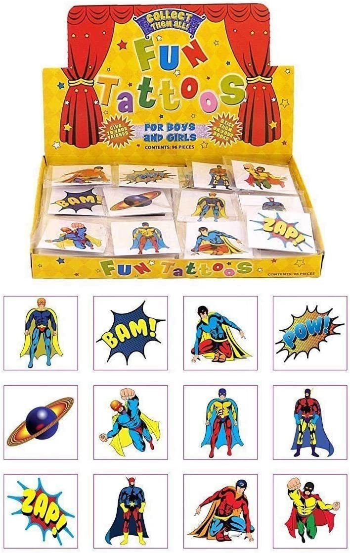 Henbrandt Super Hero Tattoos - 24x Tattoos Super Hero