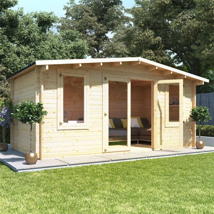 5 X 3 Log Cabin Billyoh Winchester Log Cabin Summerhouse 28mm Thickness Wooden Log Cabin Summer Houses 5m X 3m Severn Log Cabin