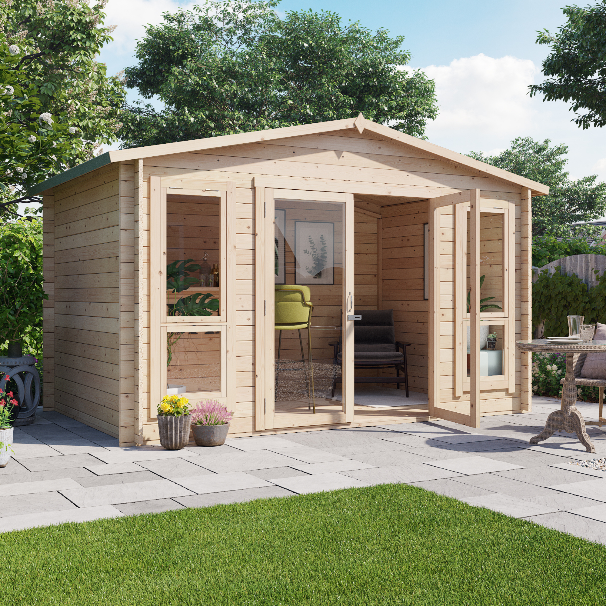 12 x 8 Pressure Treated Log Cabin - BillyOh Sasha Log Cabin Summerhouse - 19mm