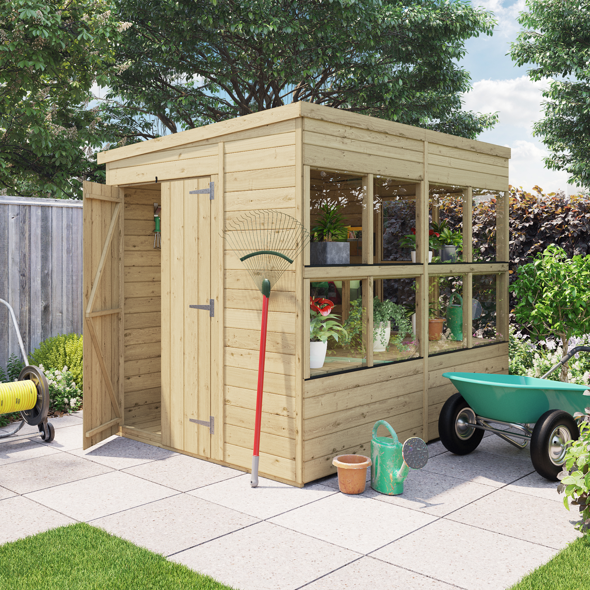 BillyOh Planthouse Tongue and Groove Pent Potting Shed - 8x6