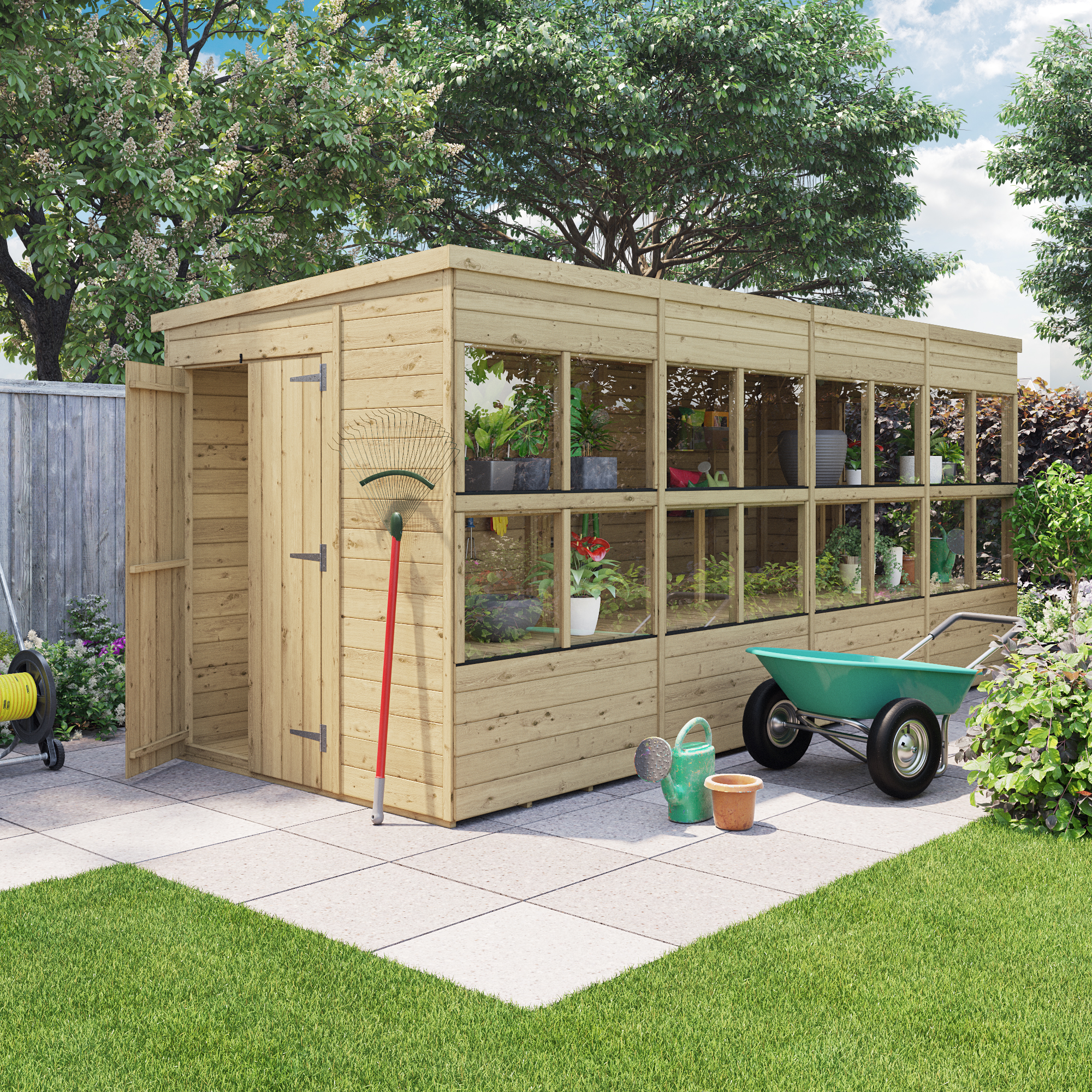 BillyOh Planthouse Tongue and Groove Pent Potting Shed - 16x6
