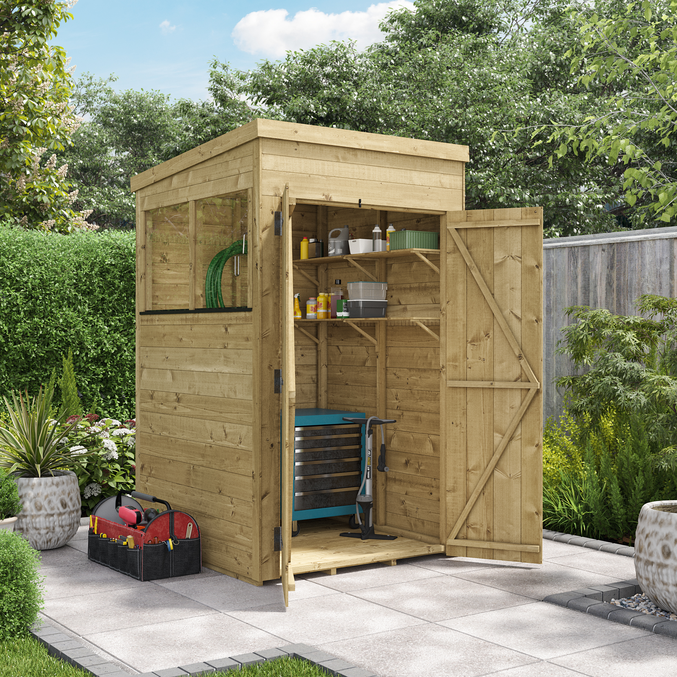 BillyOh Switch Tongue and Groove Pent Shed - 4x4 Windowed 11mm