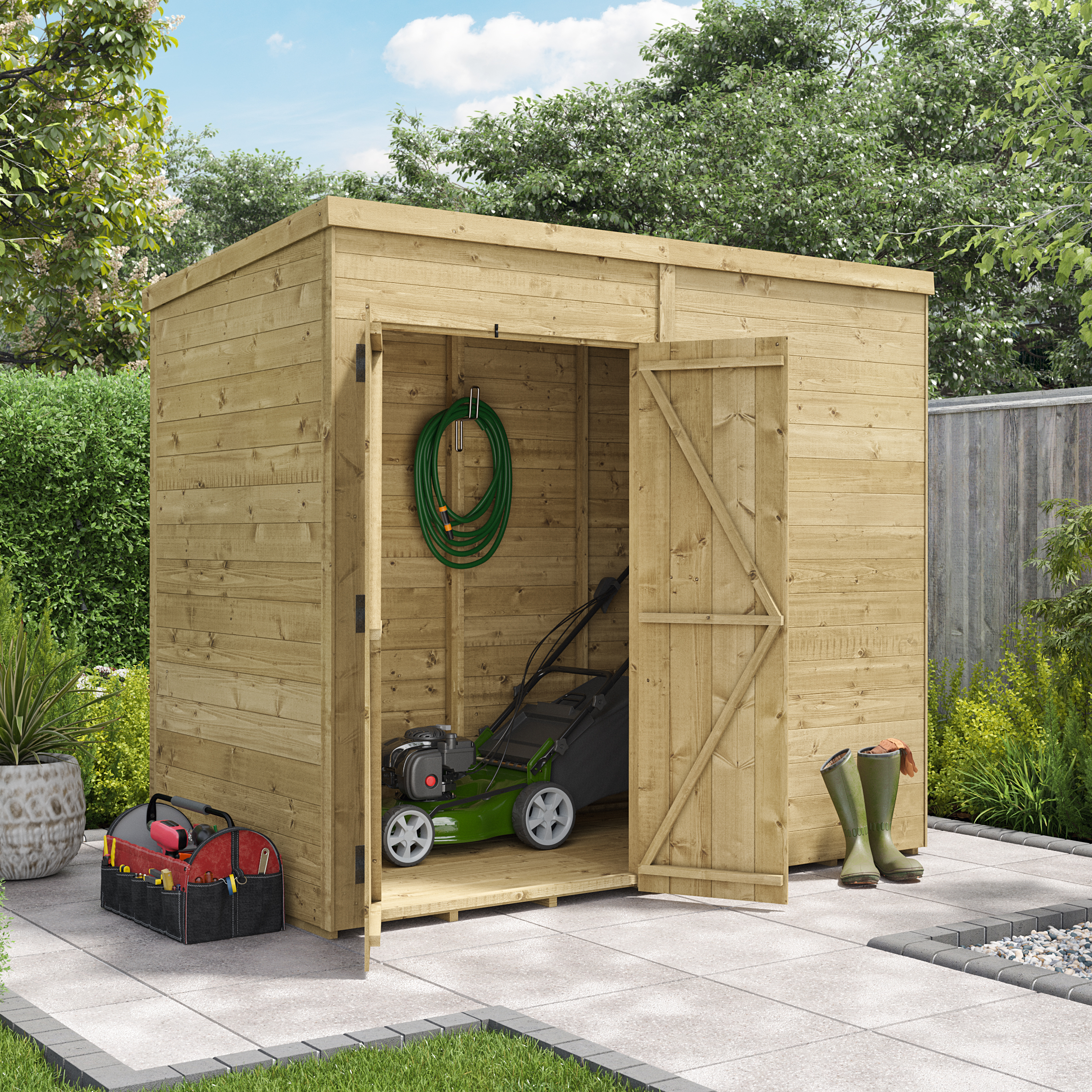 BillyOh Switch Tongue and Groove Pent Shed - 8x4 Windowless 11mm