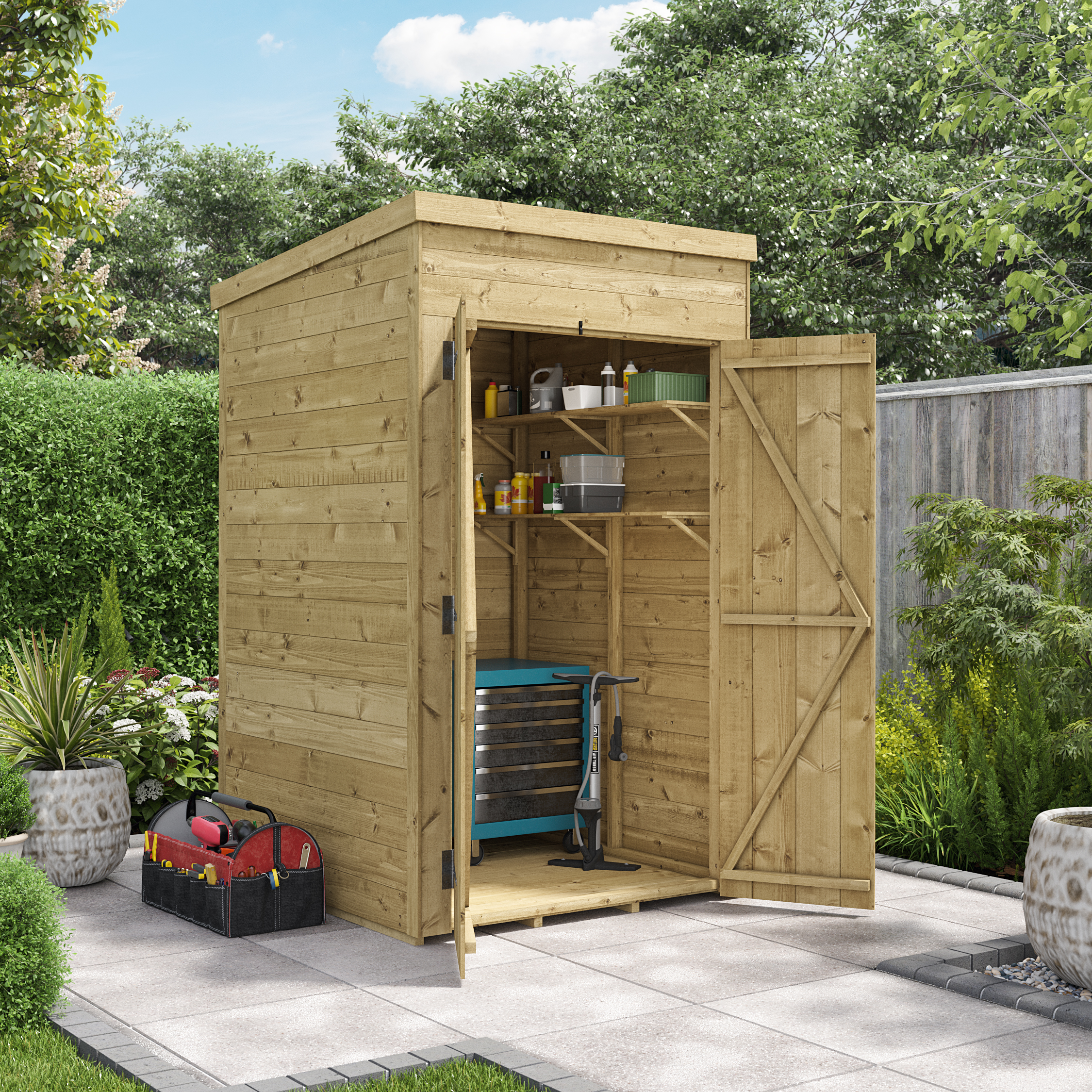 BillyOh Switch Tongue and Groove Pent Shed - 4x4 Windowless 15mm