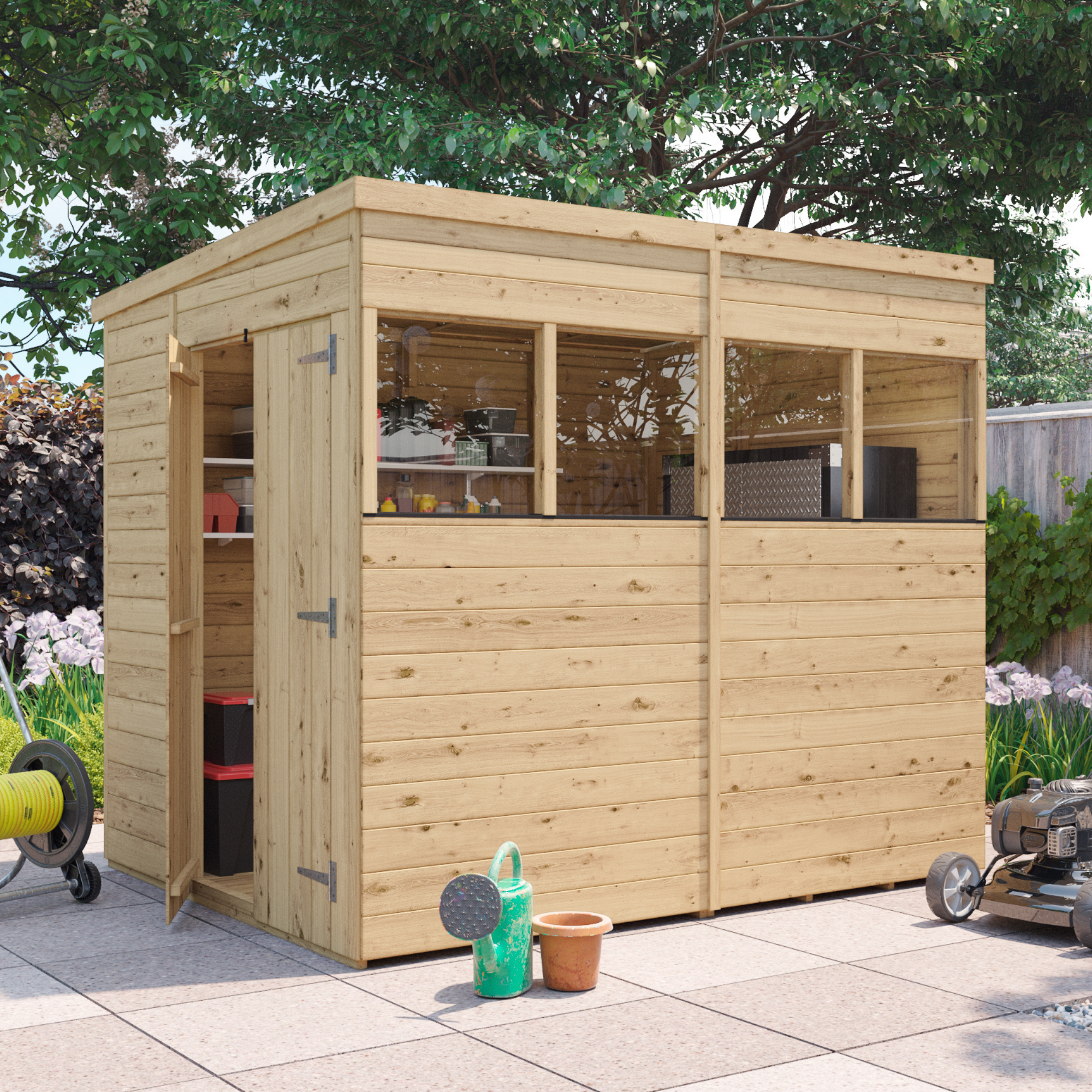 Billyoh Switch Tongue And Groove Pent Shed 16x6 Windowed