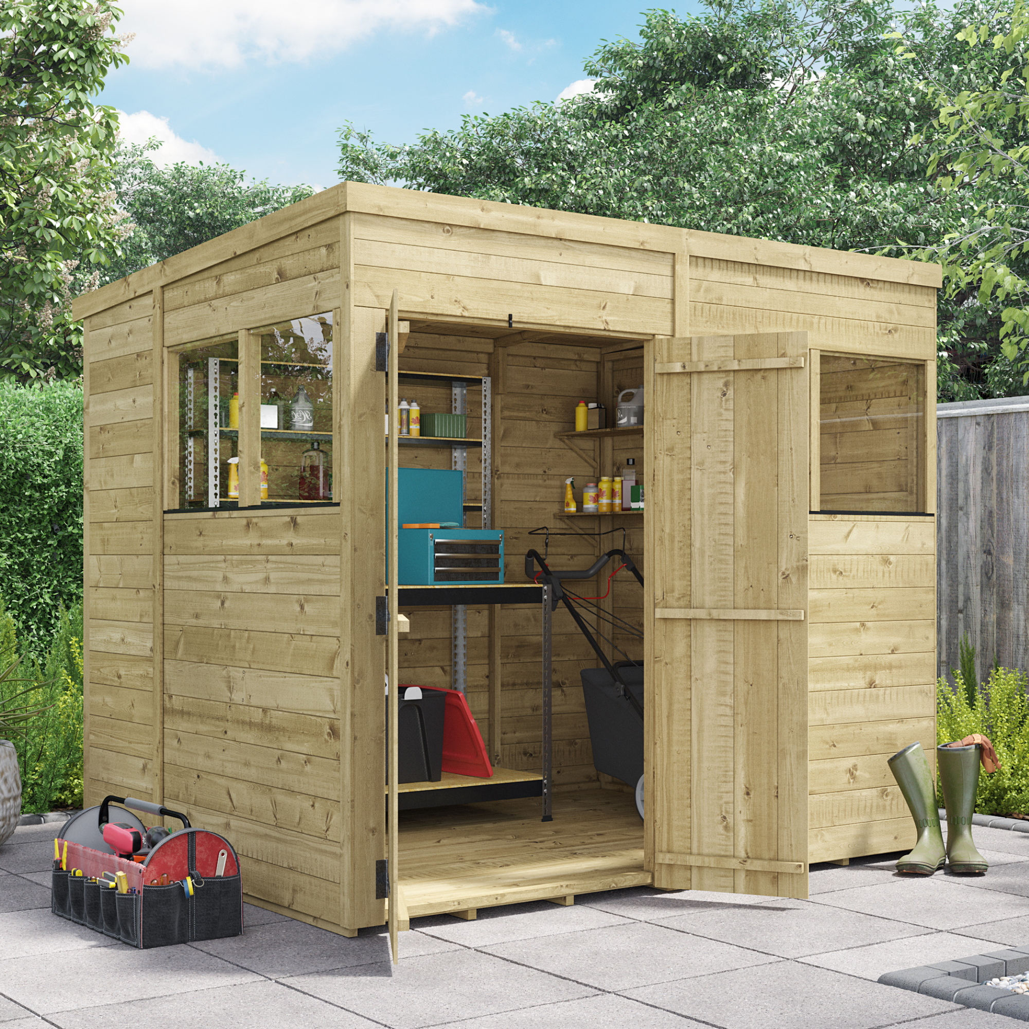 Billyoh Switch Tongue And Groove Pent Shed 10x8 Windowless