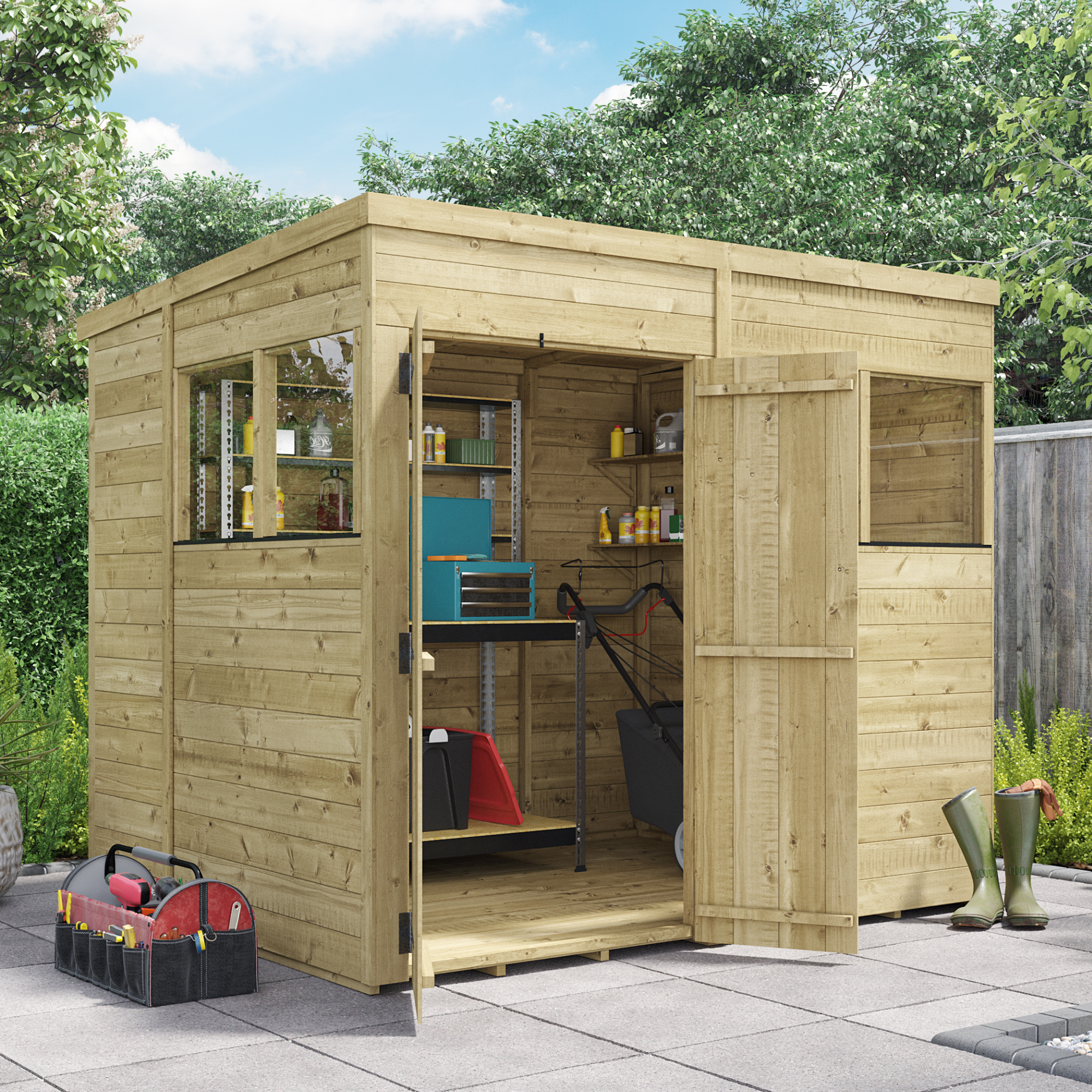Billyoh Switch Tongue And Groove Pent Shed 12x8 Windowless