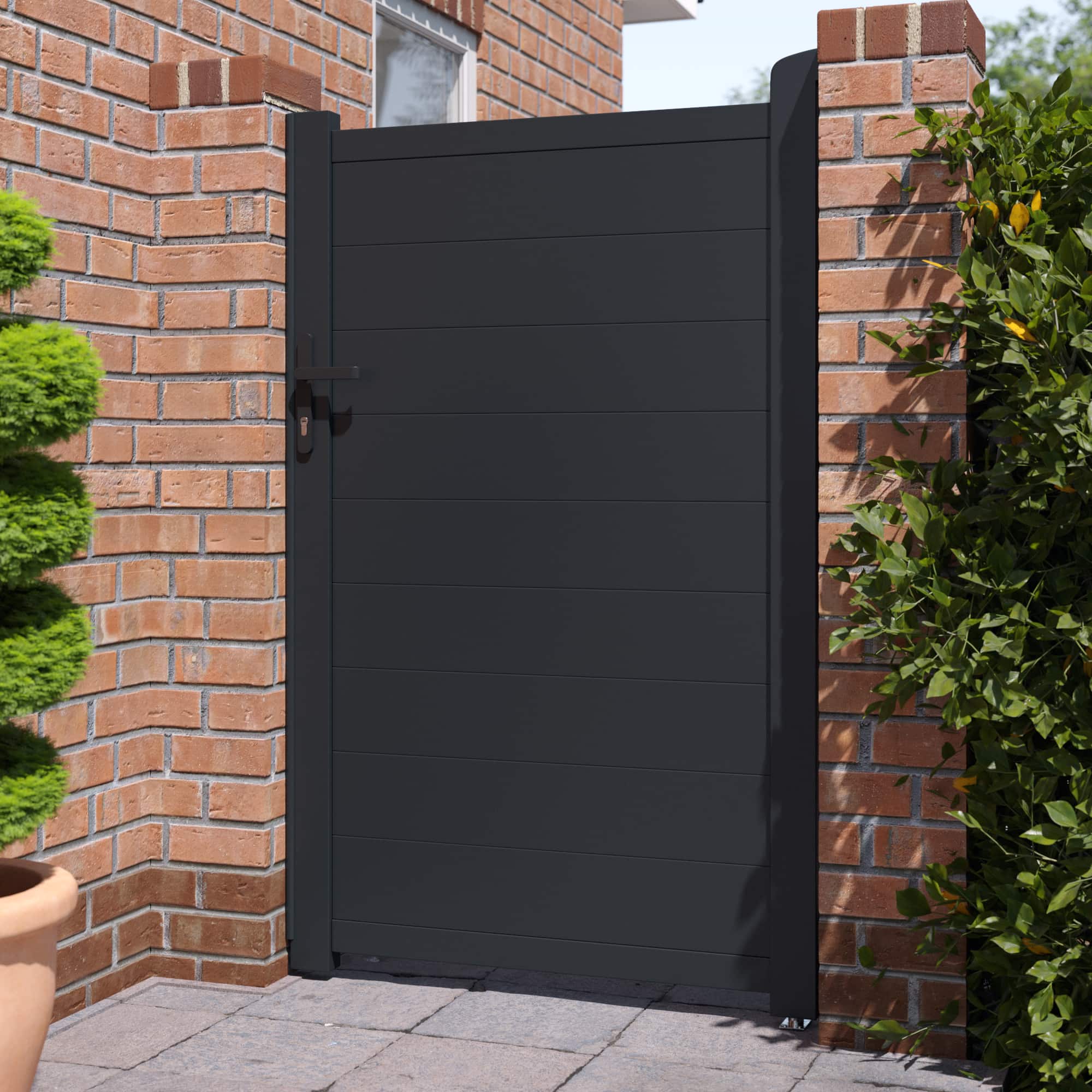BillyOh Nova Pedestrian Full Privacy Aluminium Garden Gate - 103x158cm
