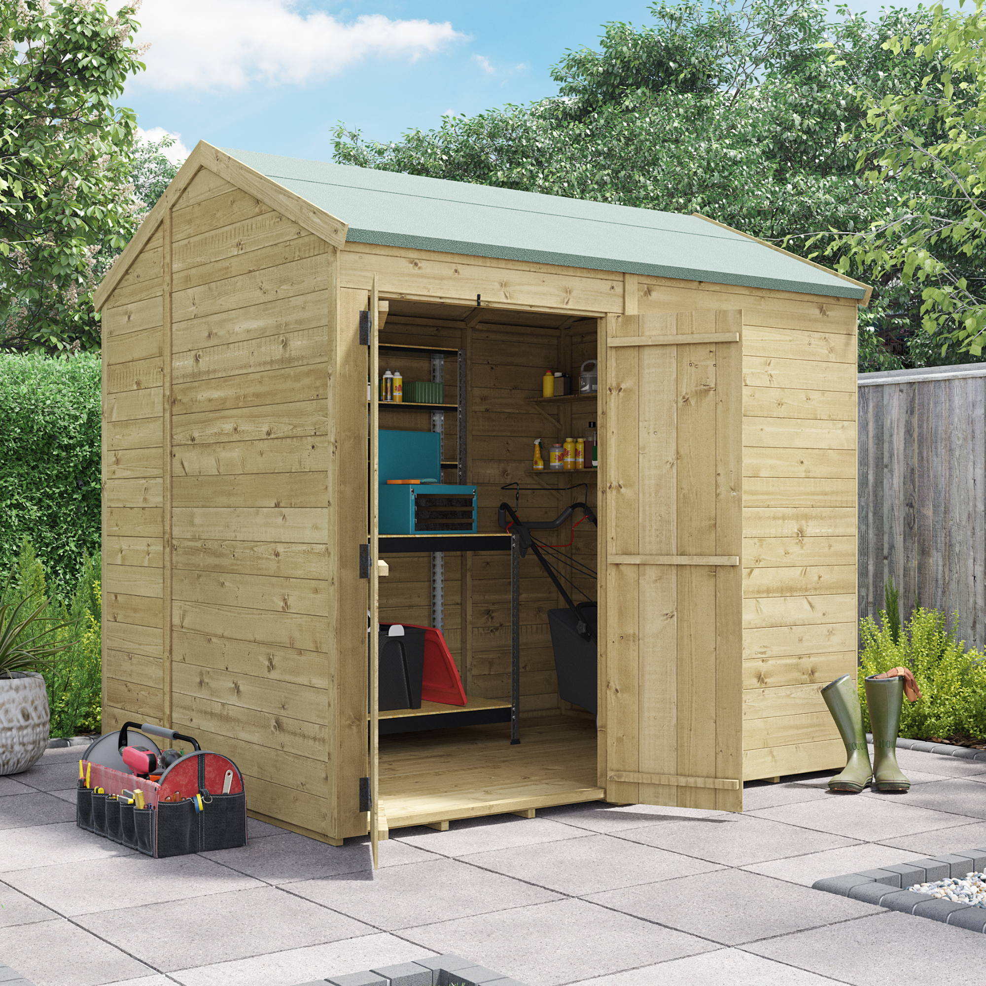 BillyOh Switch Tongue and Groove Apex Shed - 8x6 Windowless at Garden Buildings Direct