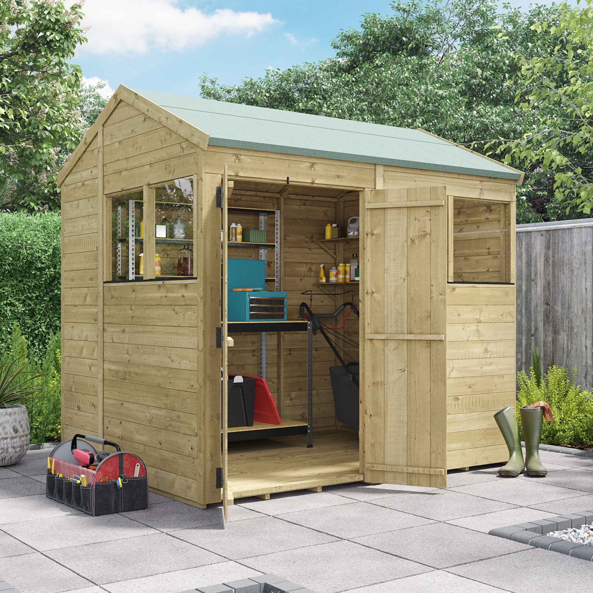 BillyOh Switch Tongue and Groove Apex Shed - 8x6 Windowed