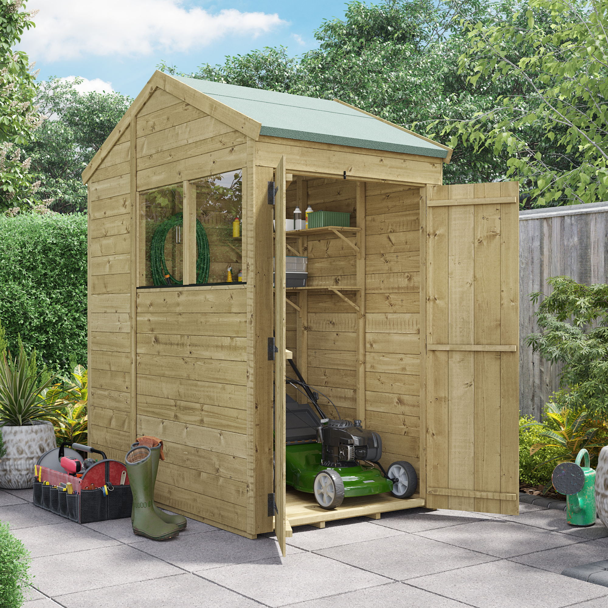 BillyOh Switch Tongue and Groove Apex Shed - 4x6 Windowed 15mm