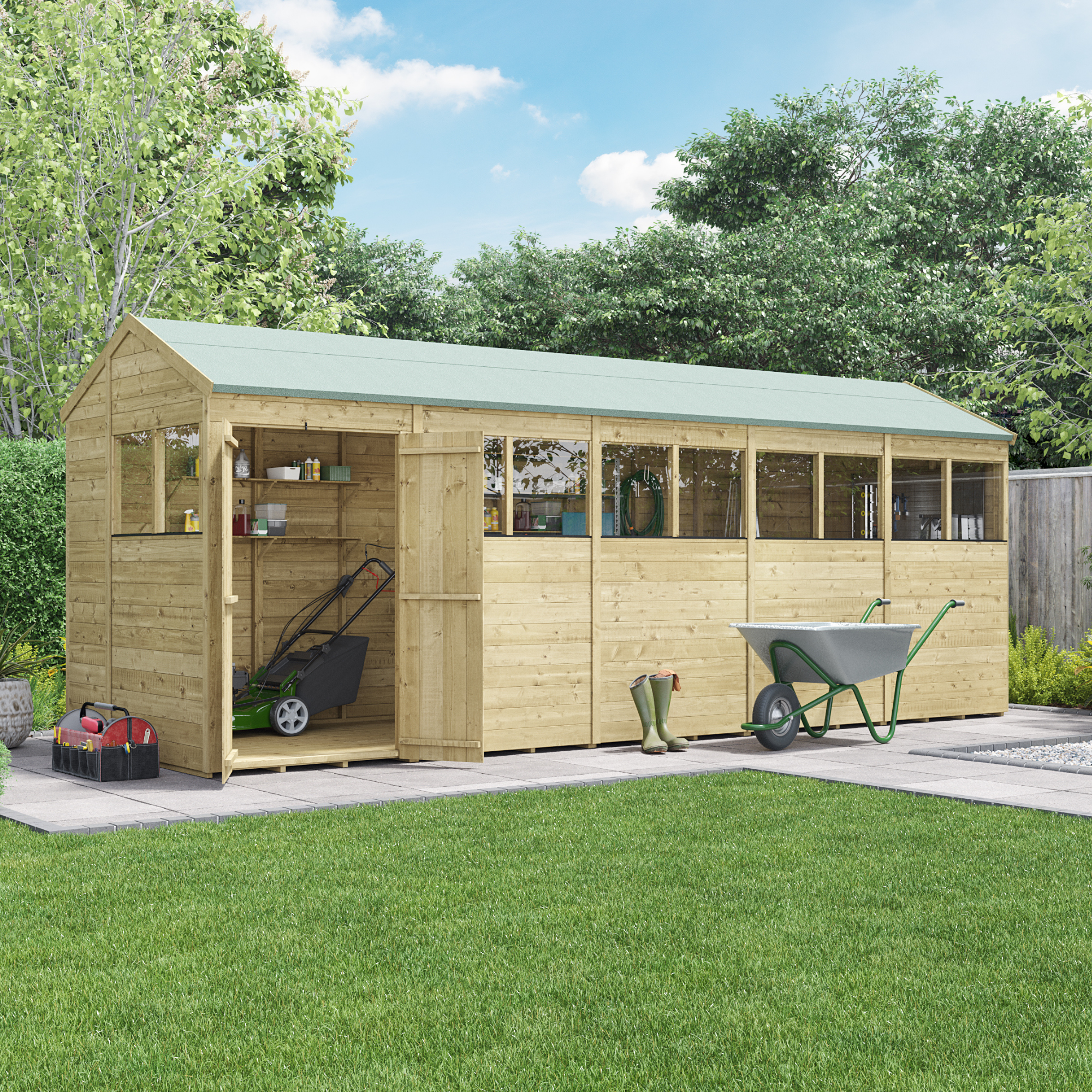 BillyOh Switch Tongue and Groove Apex Shed - 20x6 Windowed 15mm