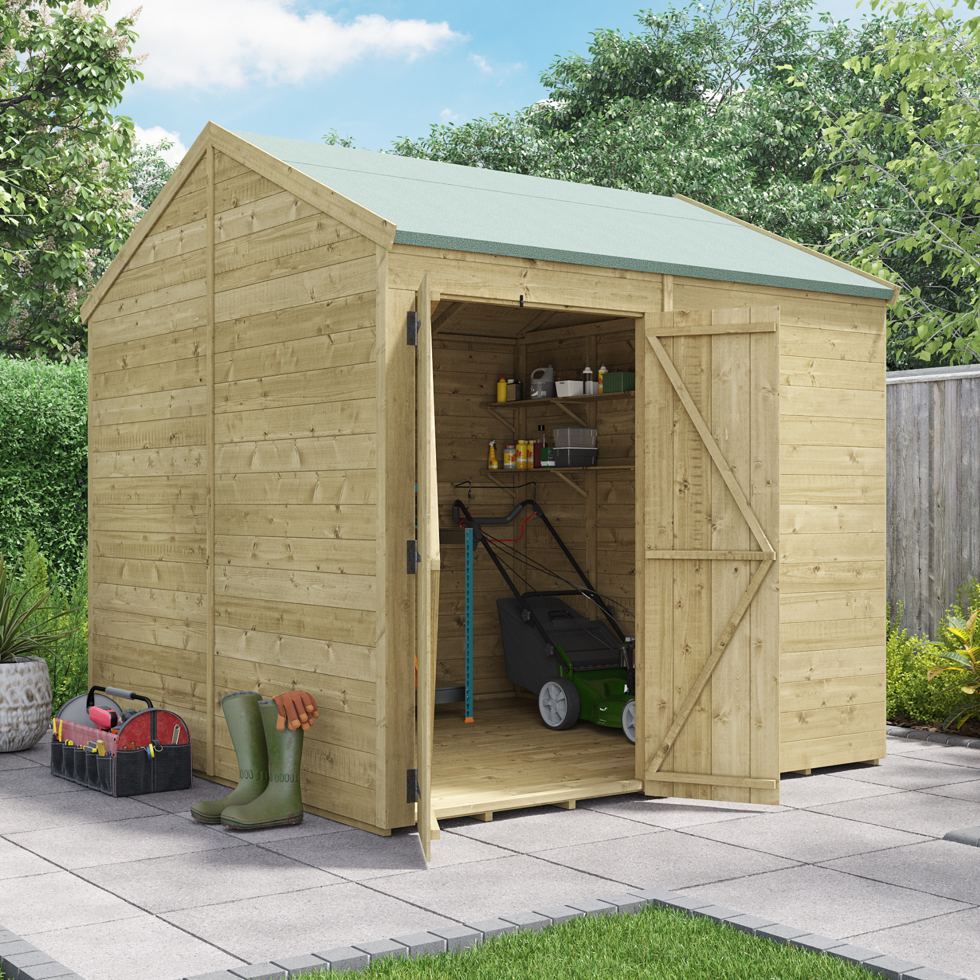 BillyOh Switch Tongue and Groove Apex Shed - 8x8 Windowless 15mm