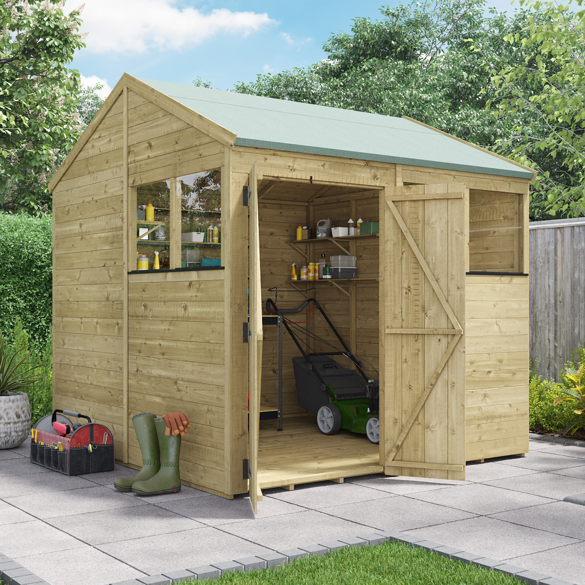 BillyOh Switch Tongue and Groove Apex Shed - 8x8 Windowed 15mm