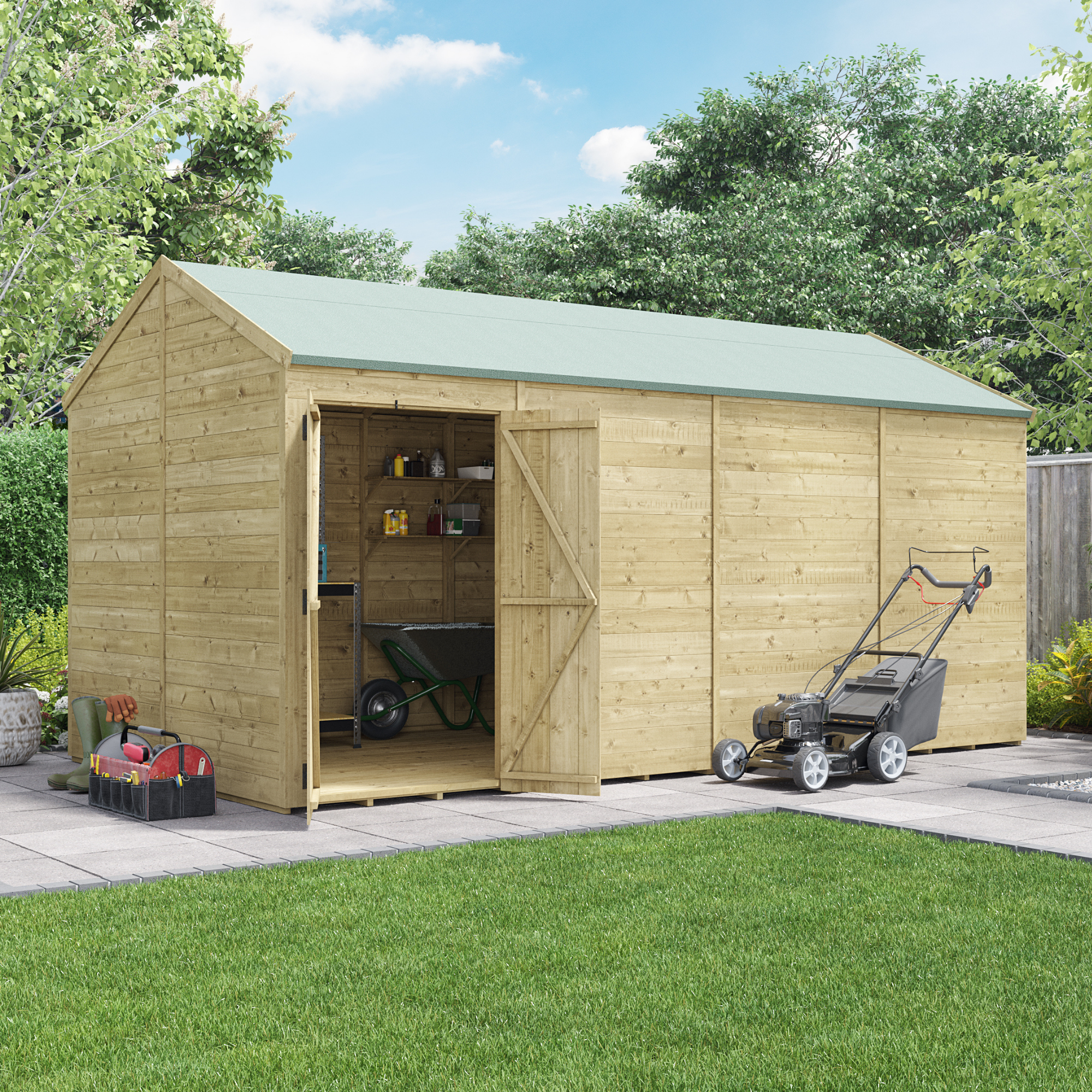 BillyOh Switch Tongue and Groove Apex Shed - 16x8 Windowless 15mm