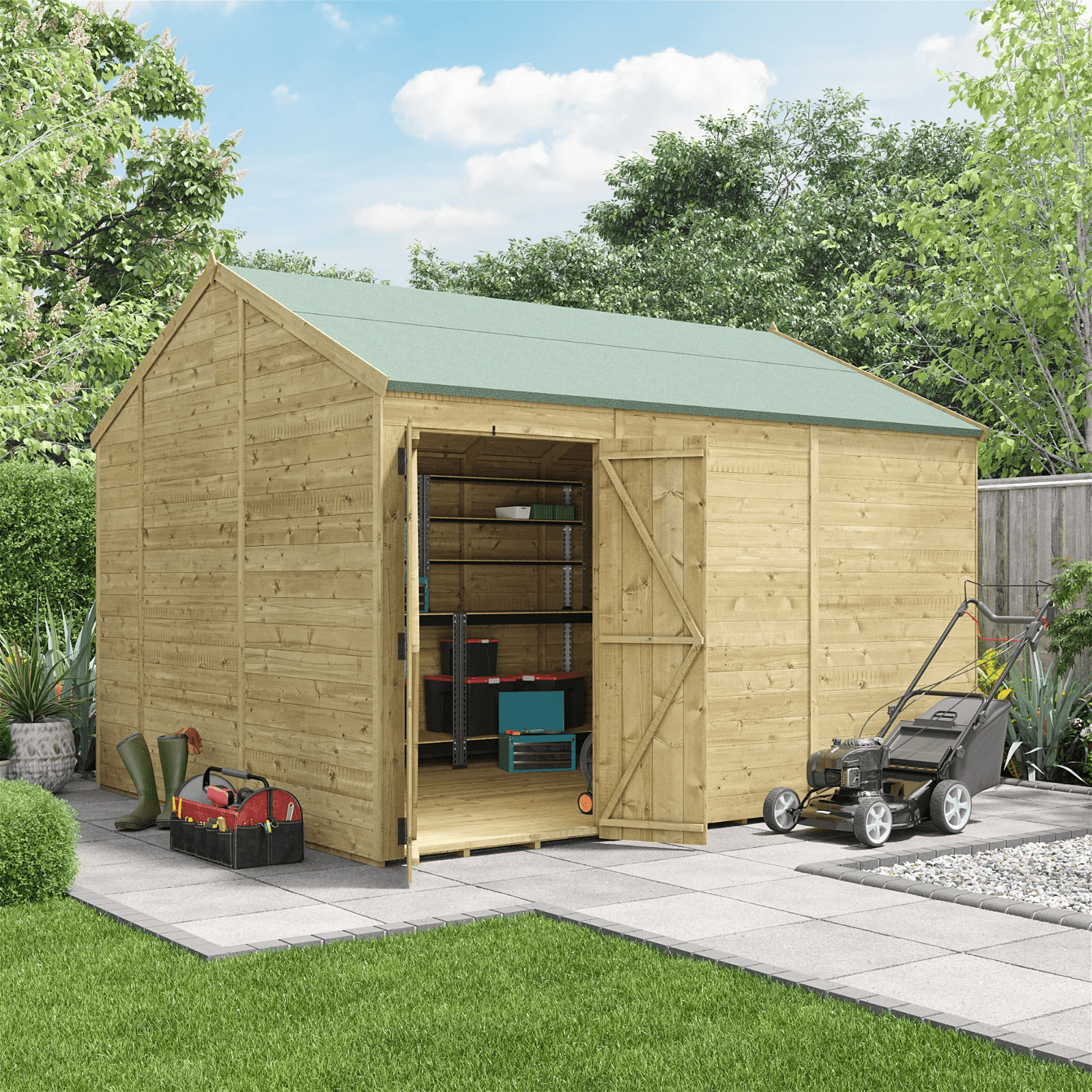 BillyOh Switch Tongue and Groove Apex Shed - 12x10 Windowless 15mm