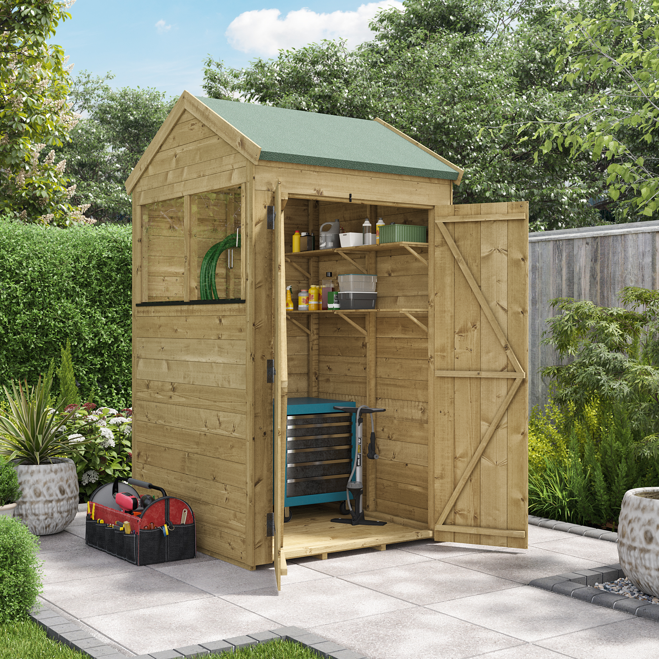 BillyOh Switch Tongue and Groove Apex Shed - 4x4 Windowed 15mm at Garden Buildings Direct