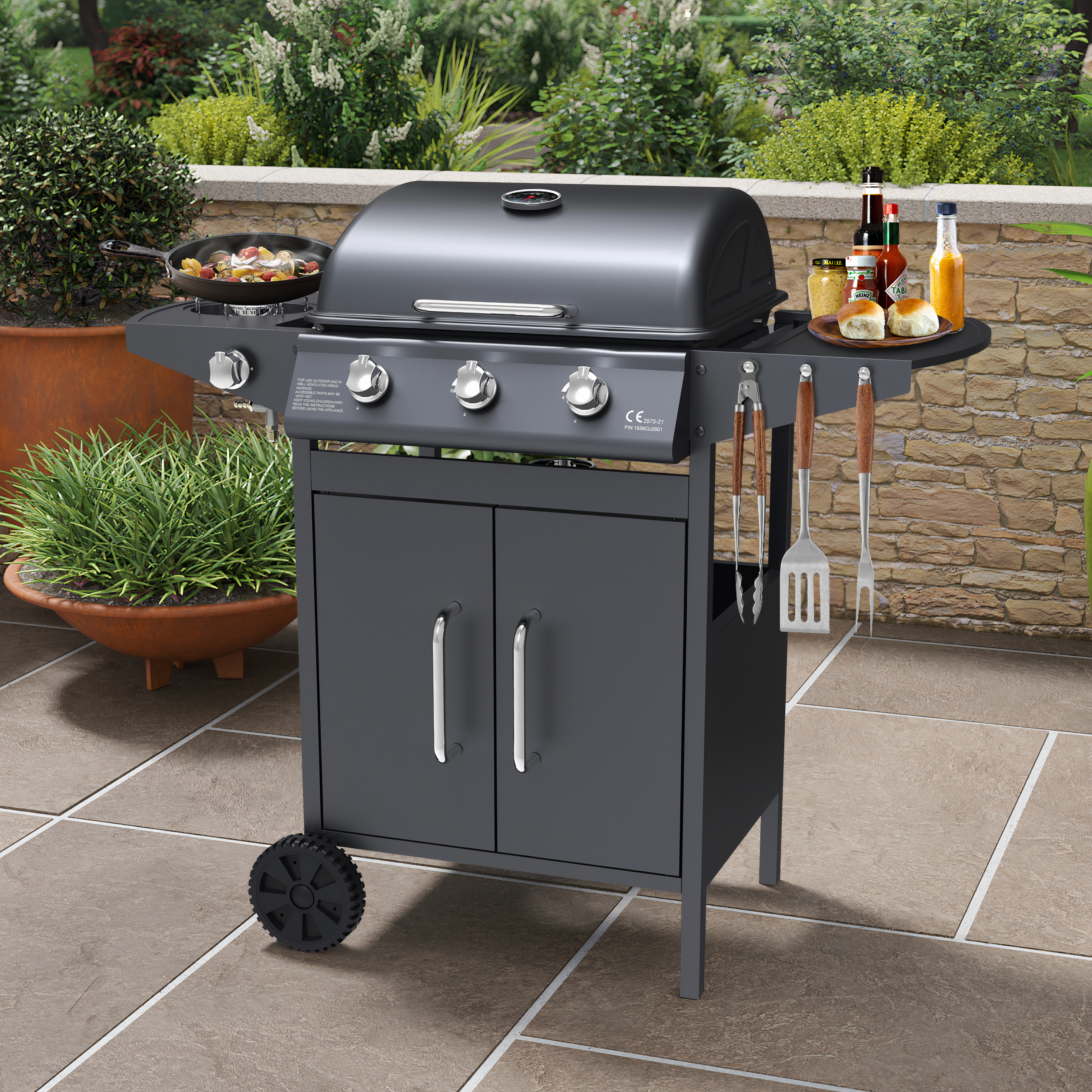 Click to view product details and reviews for 3 Burner Gas Bbq Grill With Side Burner Billyoh Matrix.