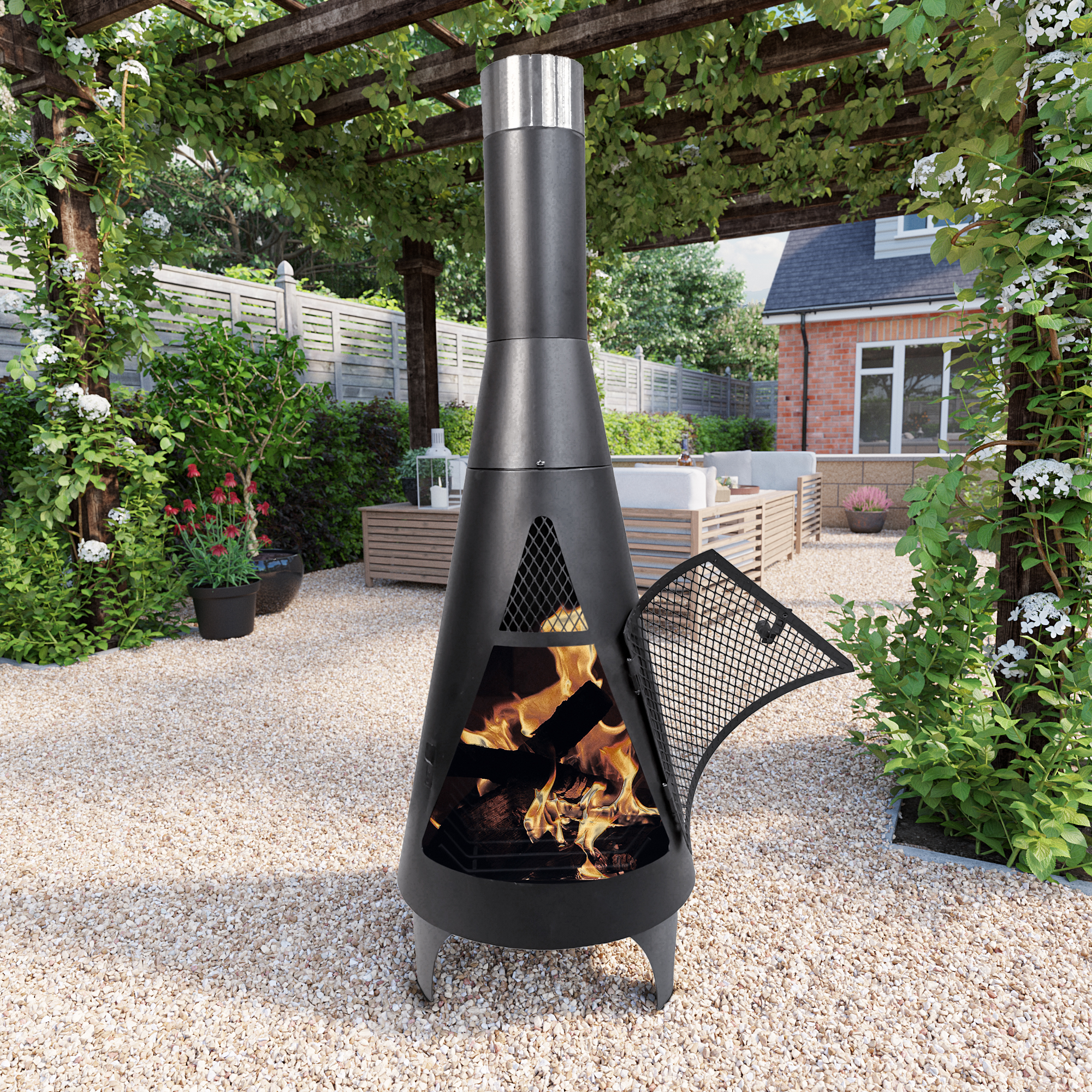 Billyoh Austin Metal Chiminea Fire Pit Patio Heater Patio Chiminea