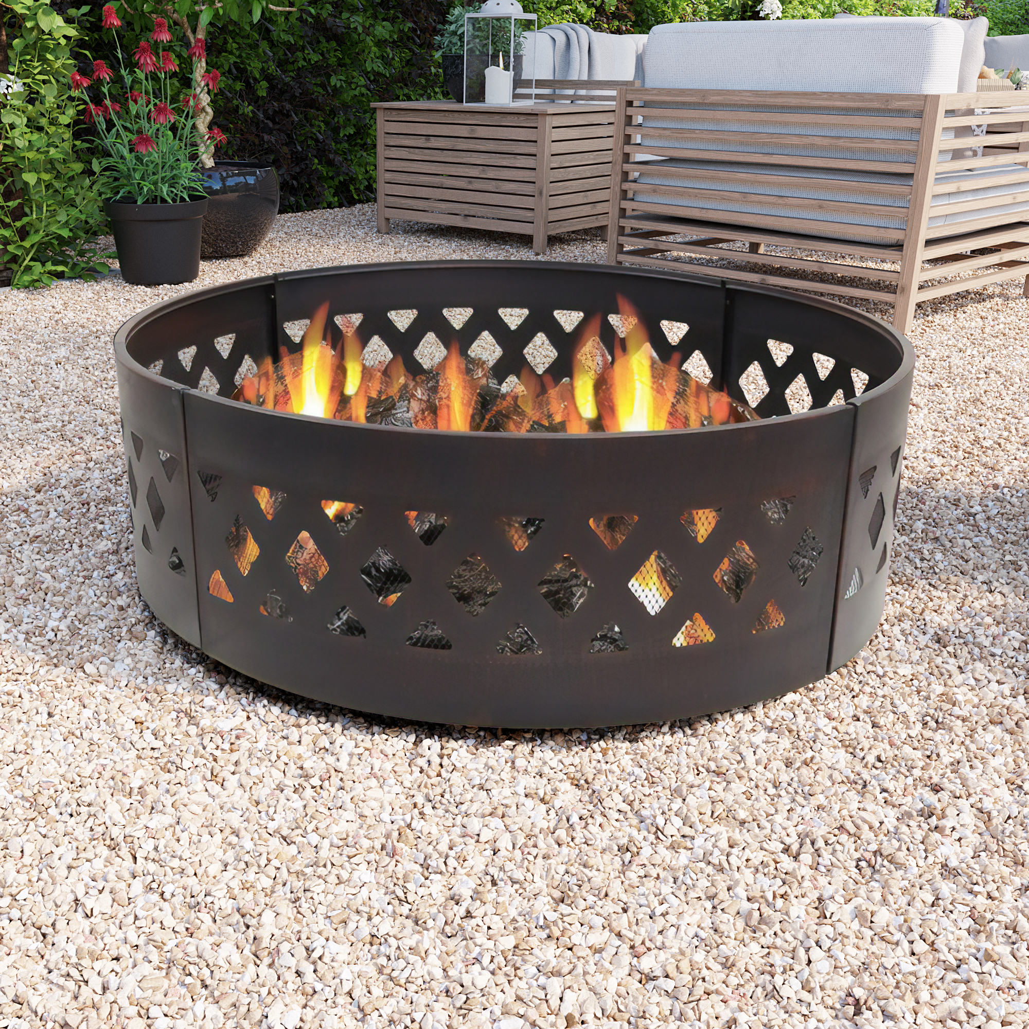 Billyoh Alaska Metal Campfire Fire Pit Ring Campfire Ring