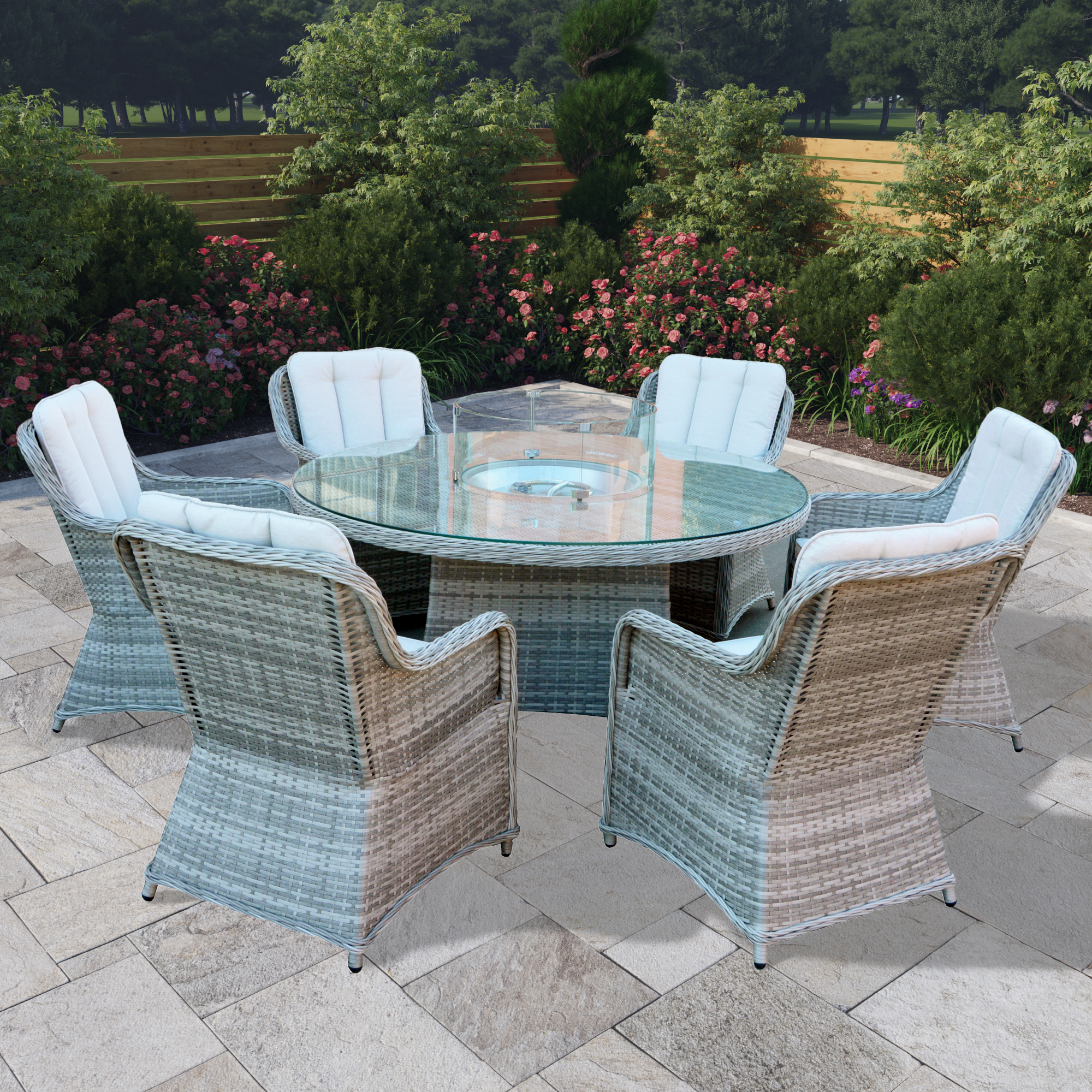 Click to view product details and reviews for Billyoh Parma 6 Seater Round Outdoor Rattan Garden Dining Set With Firepit Table 6 Seater Round Rattan With Firepit.