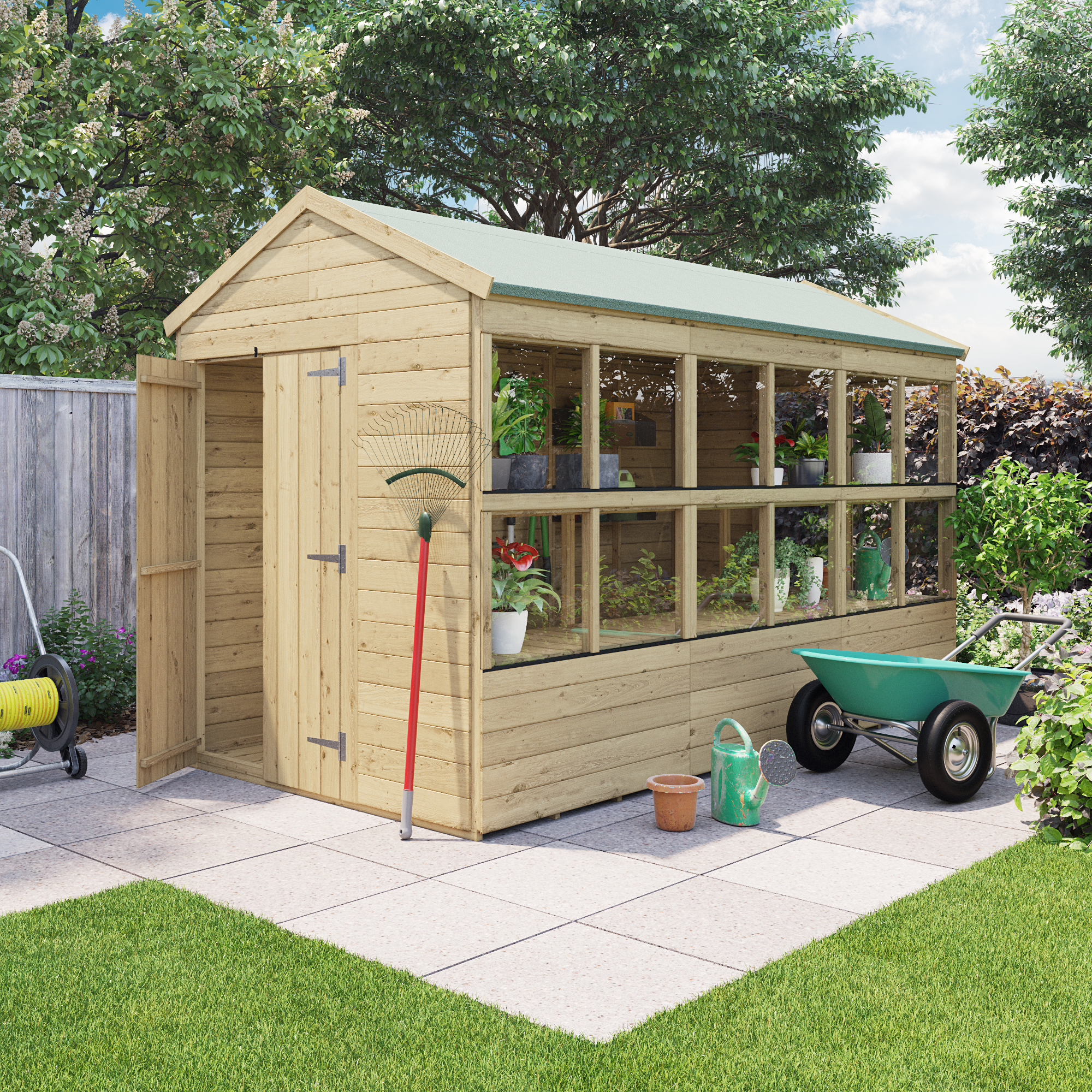 Billyoh Planthouse Tongue And Groove Apex Potting Shed 12x6