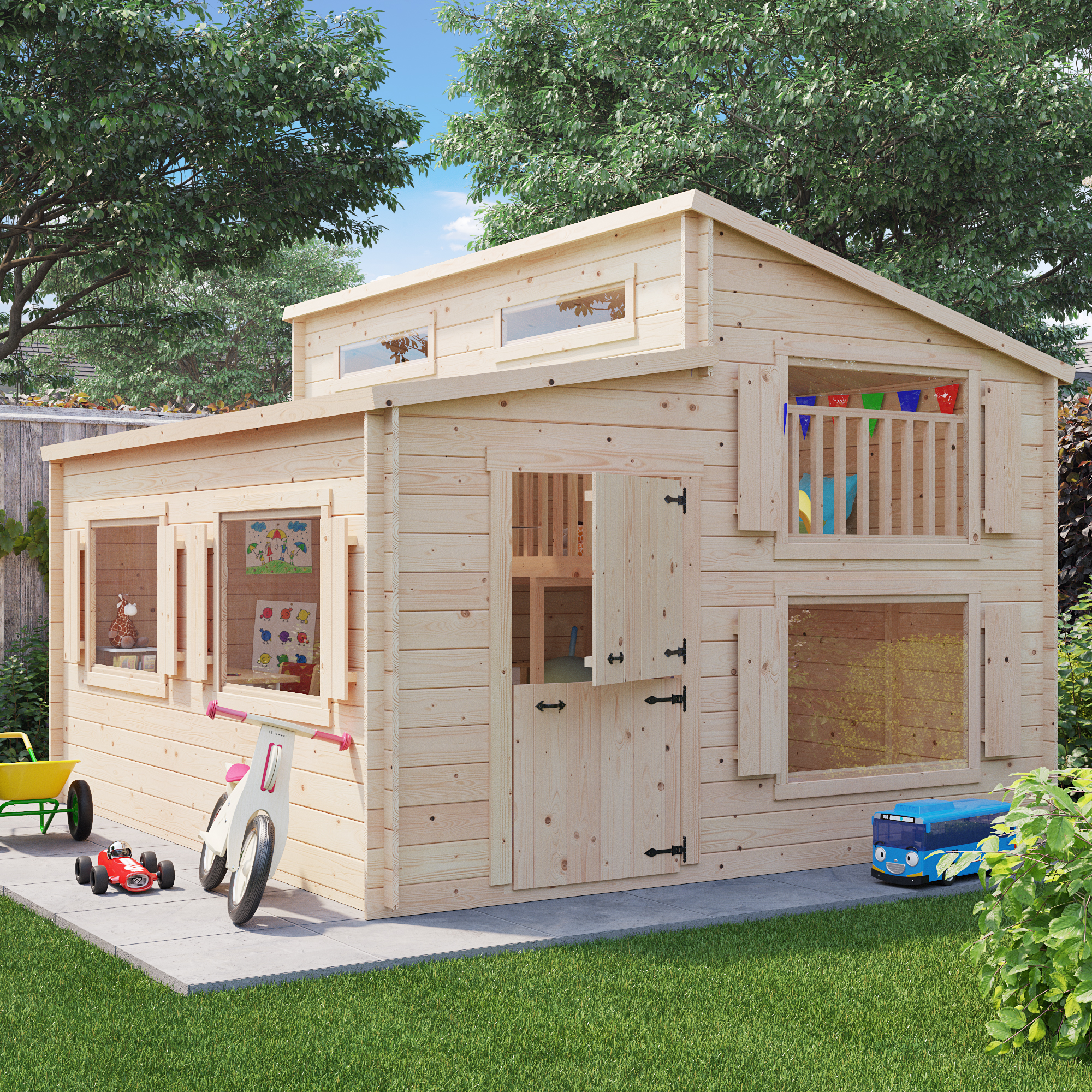 BillyOh Lookout Log Cabin Playhouse - 19mm W2.5m x D3.0m