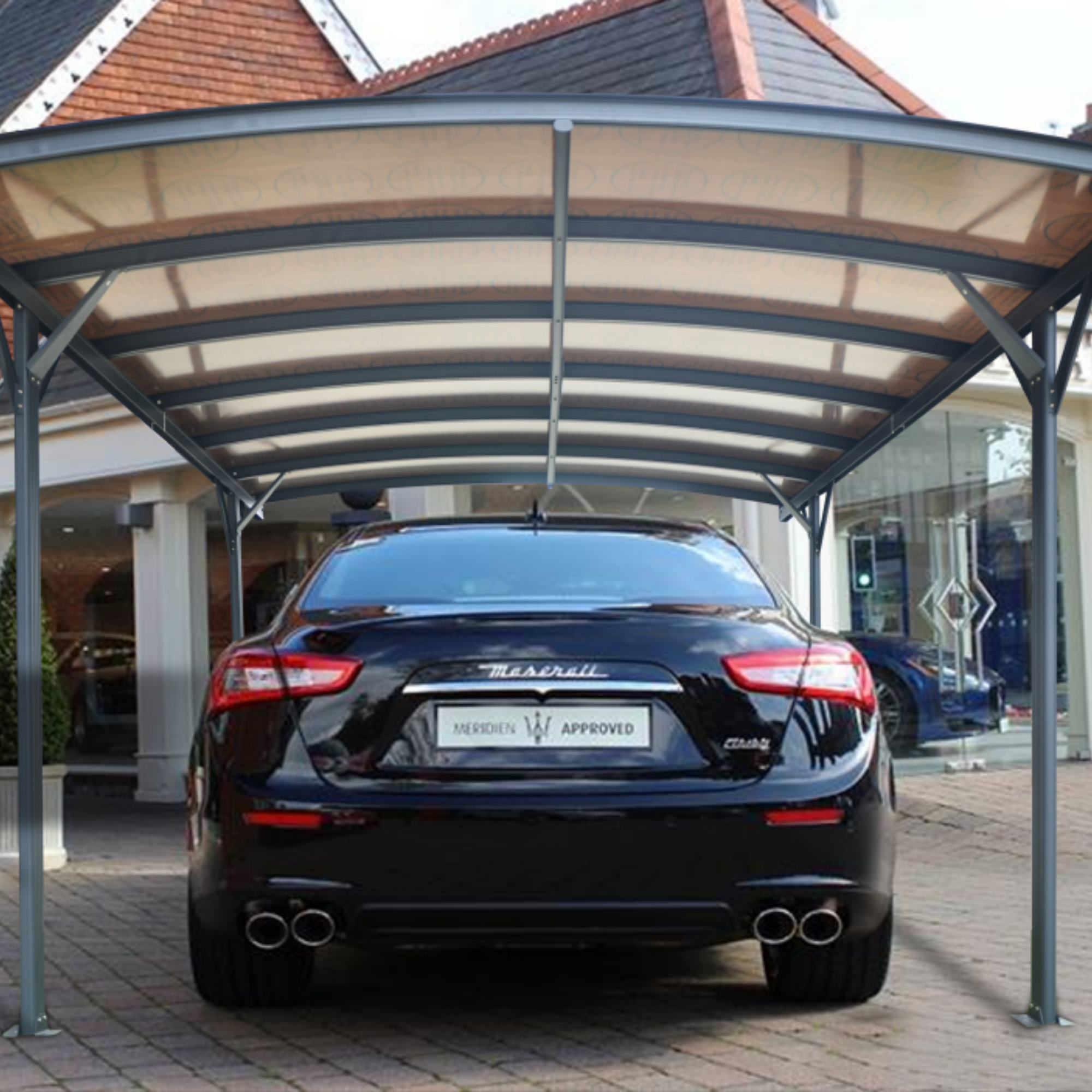 Kingston 10ftx16ft Aluminium Curved Carport - 10x16