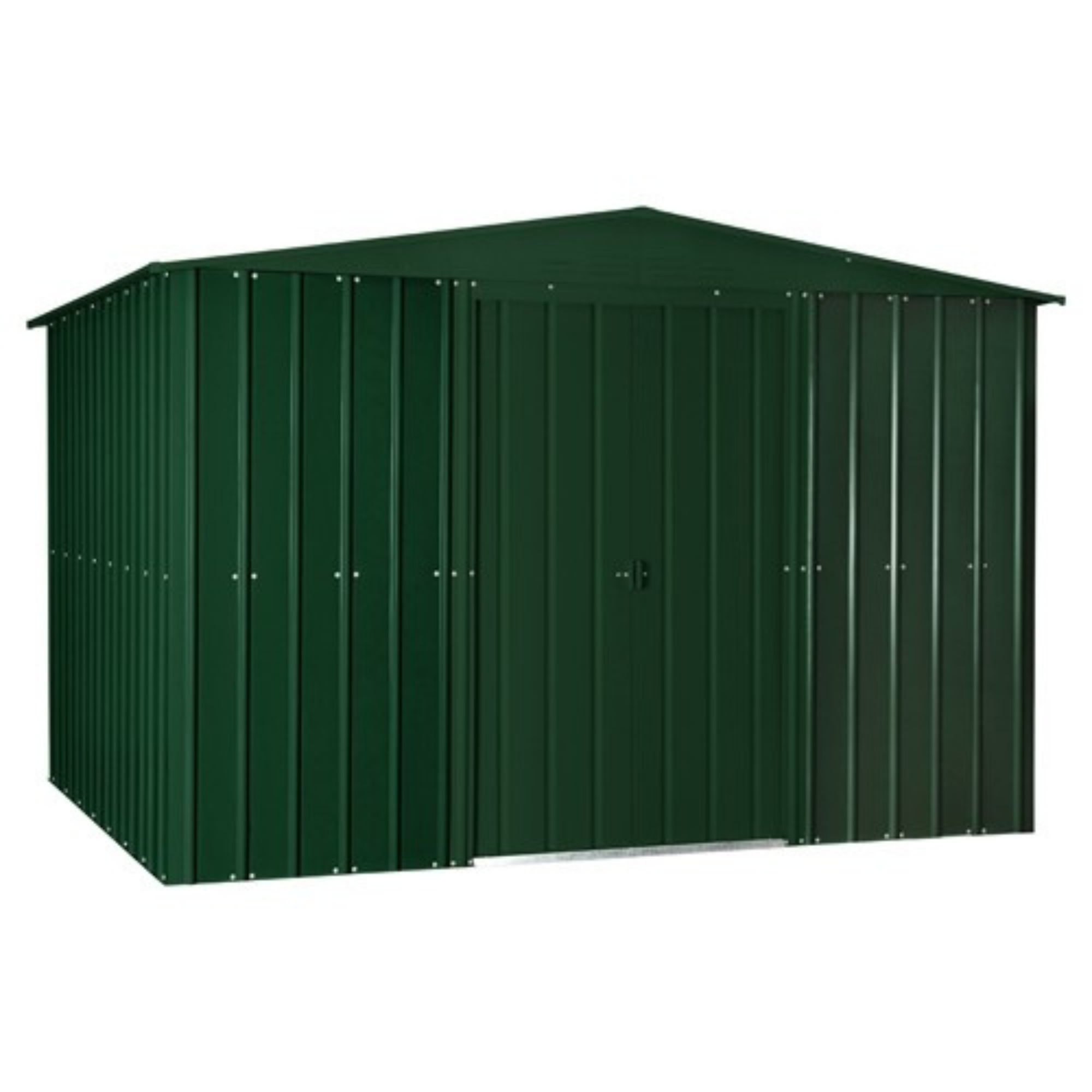 Globel Apex Metal Shed - 10x12 Heritage Green