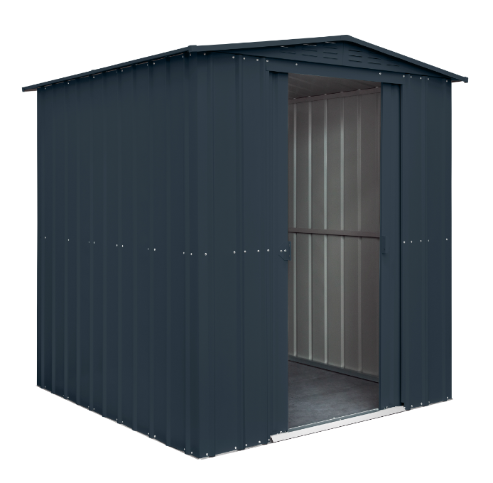 Globel Apex Metal Shed - 6x6 Anthracite Grey