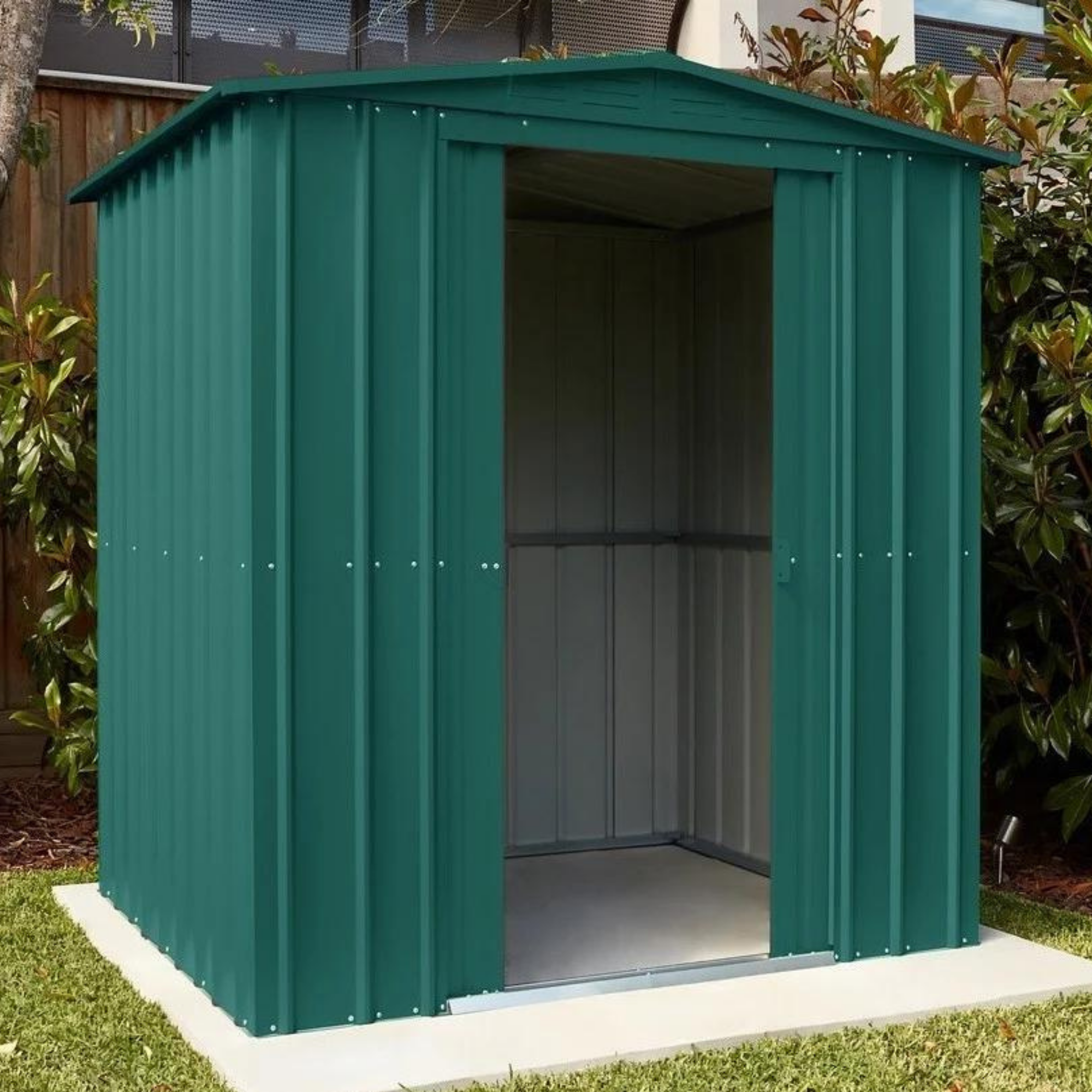 Click to view product details and reviews for Lotus Apex Metal Shed 10x6 Green.