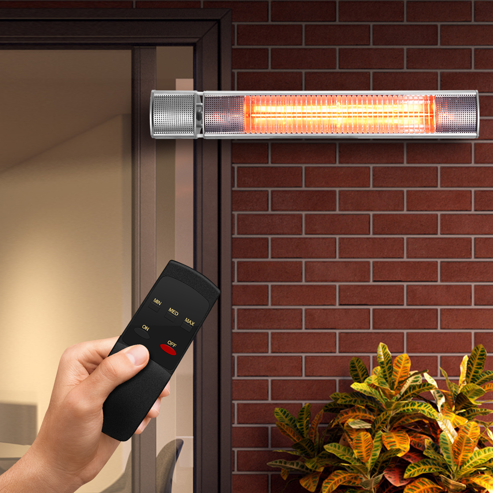 BillyOh Alberta Wall Mounted Electric Infrared Patio Heater - Wall Mounted Electric infrared patio heater