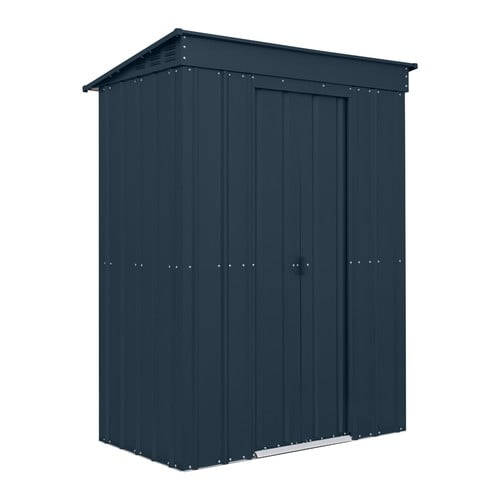 Globel Pent Metal Shed  - 5x3 Anthracite Grey