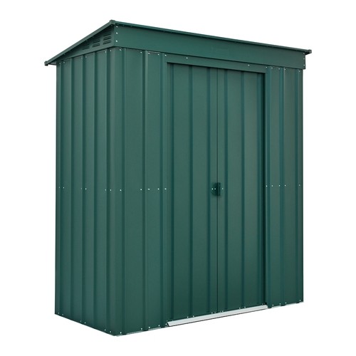 Globel Pent Metal Shed  - 6x3 Green