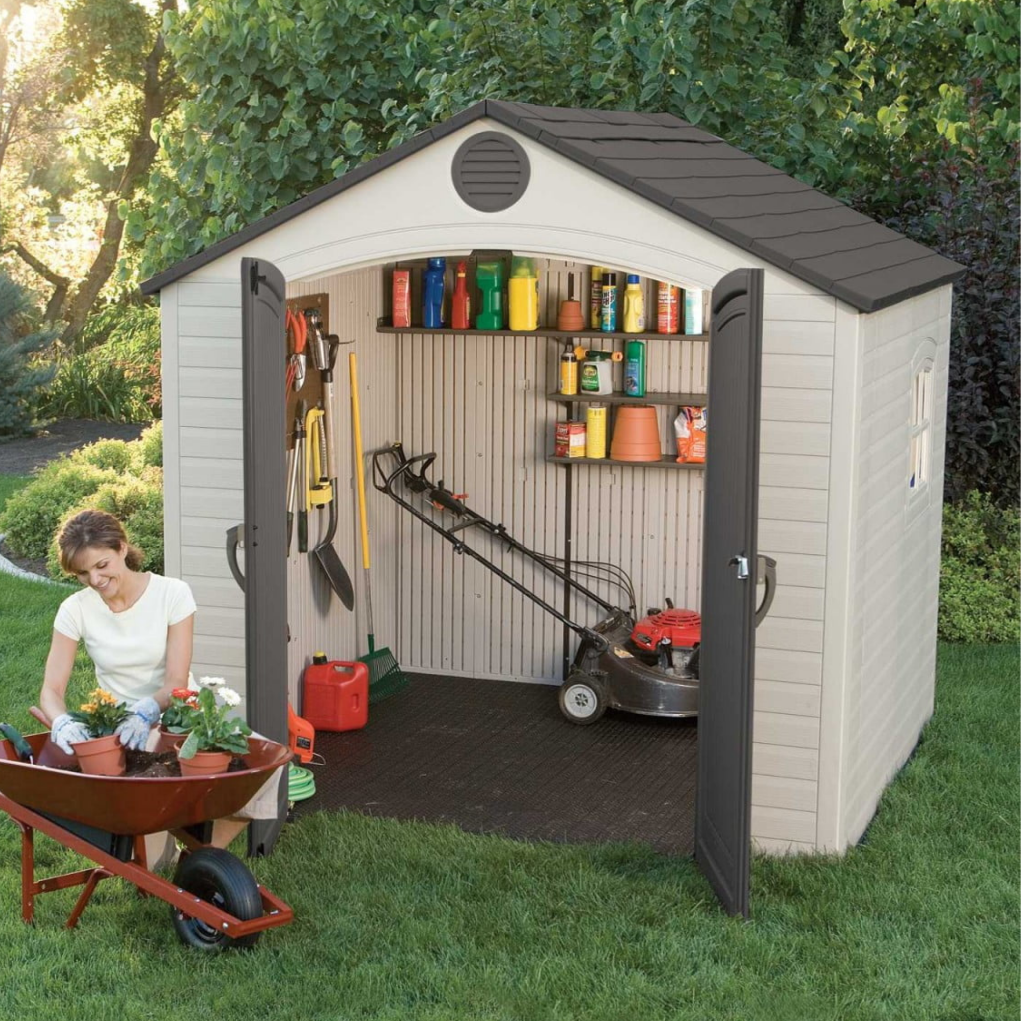 Click to view product details and reviews for Lifetime 8ftx5ft Heavy Duty Plastic Shed 8x5.