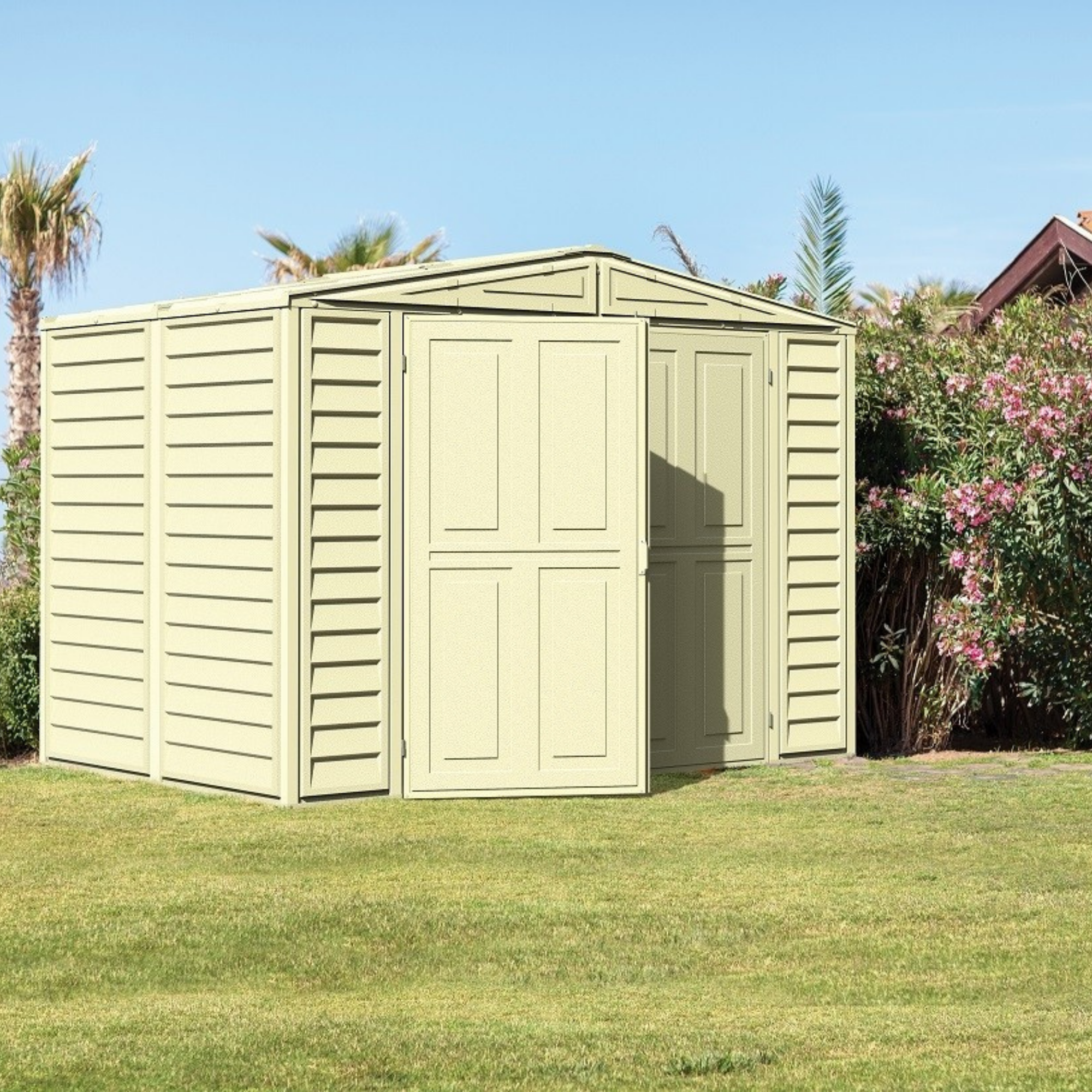 8x5 Saffron Vinyl Shed | Foundation Kit Included