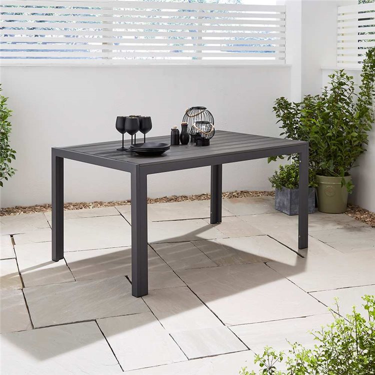 Malm Graphite Outdoor Dining Table With Aluminium Frame Malm Polywood Outdoor Dining Table With Aluminium Frame In Graphite