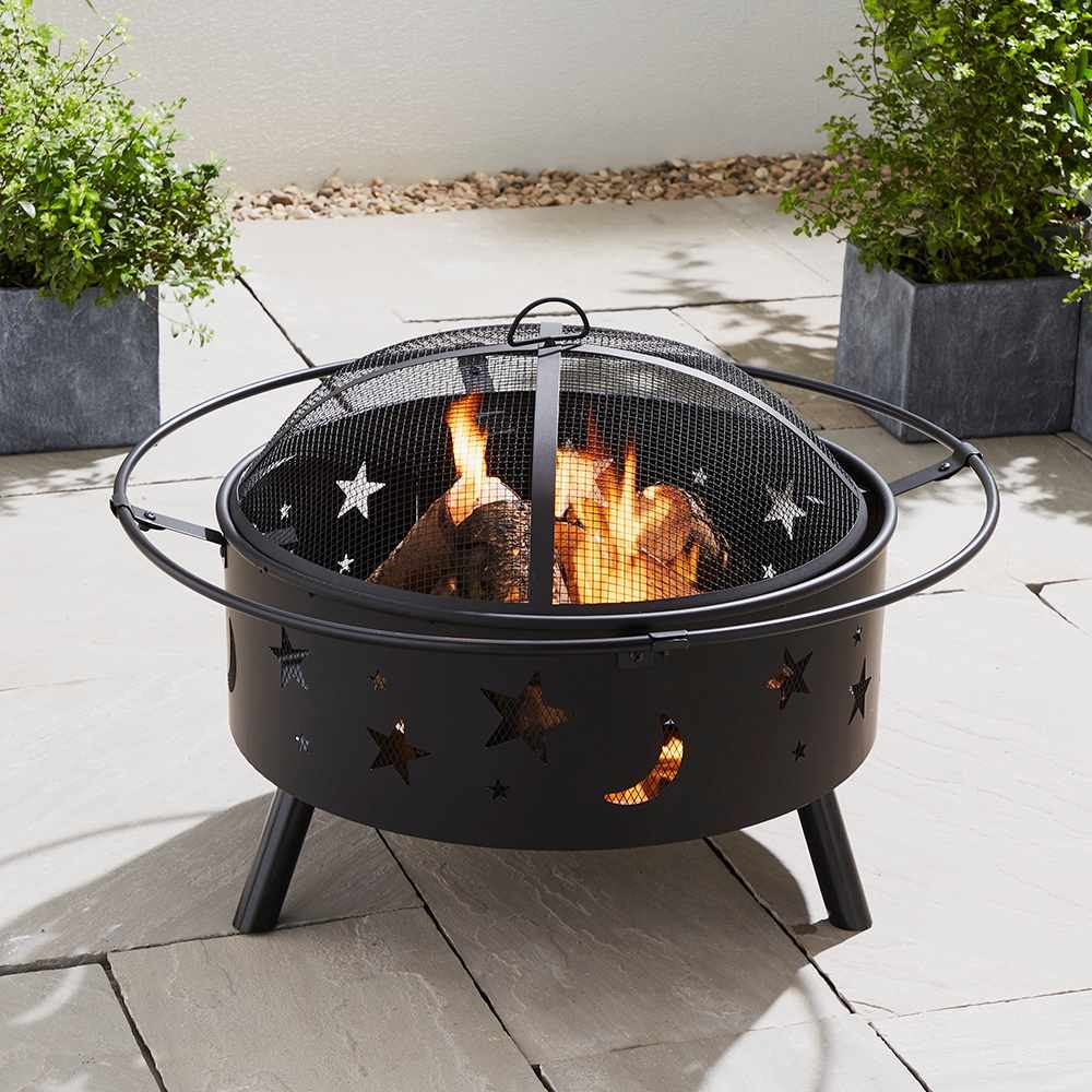 Billyoh Astral Outdoor Fire Pit Bbq With Spark Guard Poker Garden Patio Fire Pit Astral 71cm Bbq Spark Guard Poker