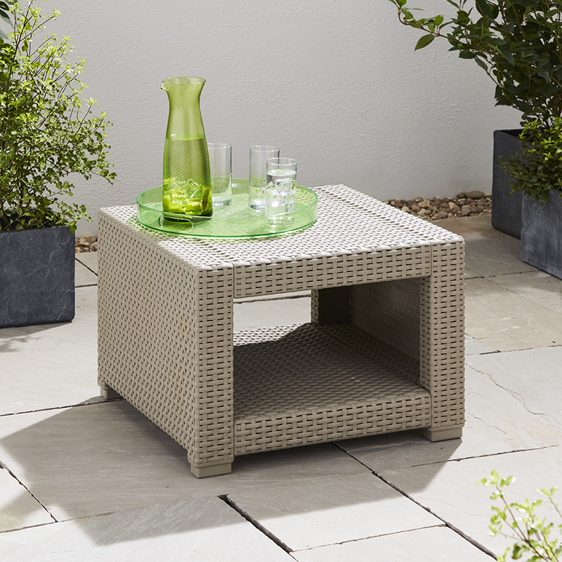 Click to view product details and reviews for Rattan Effect Square Side Table Rattan Square Side Table Grey.