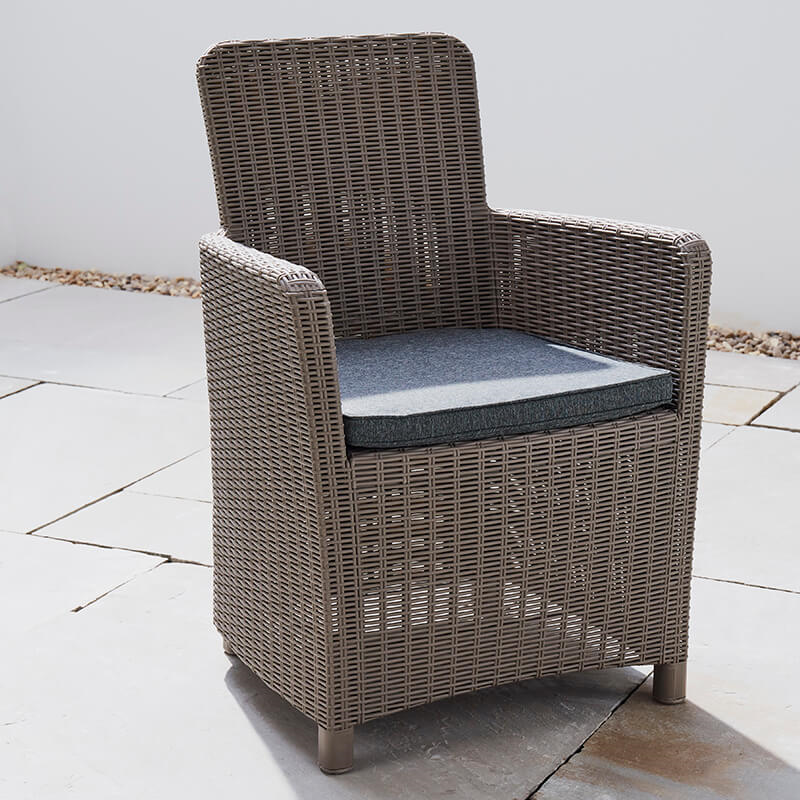 Outdoor Rattan Effect Dining Chair In Grey Outdoor Rattan Effect Dining Chair Grey