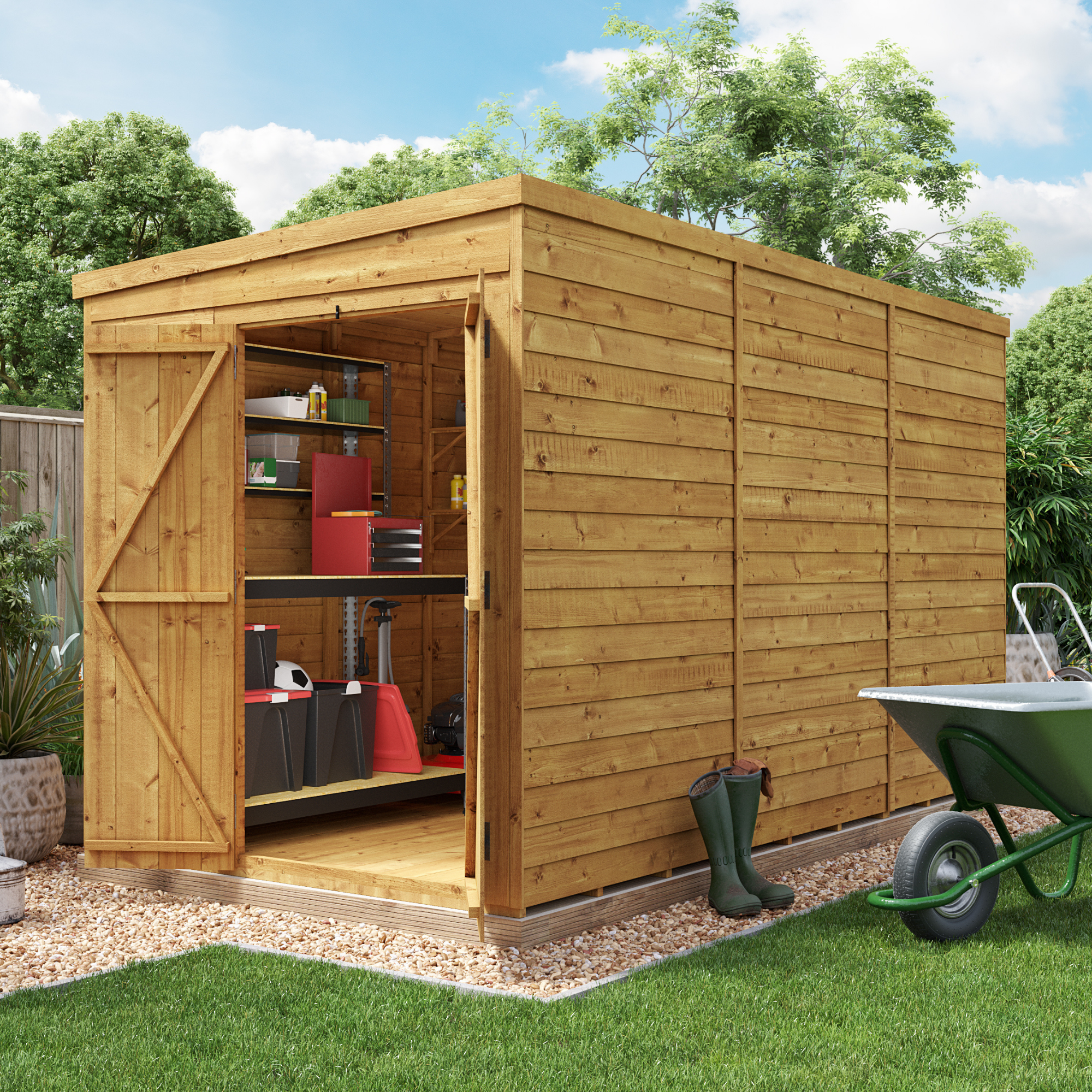 BillyOh Switch Overlap Pent Shed - 12x6 Windowless