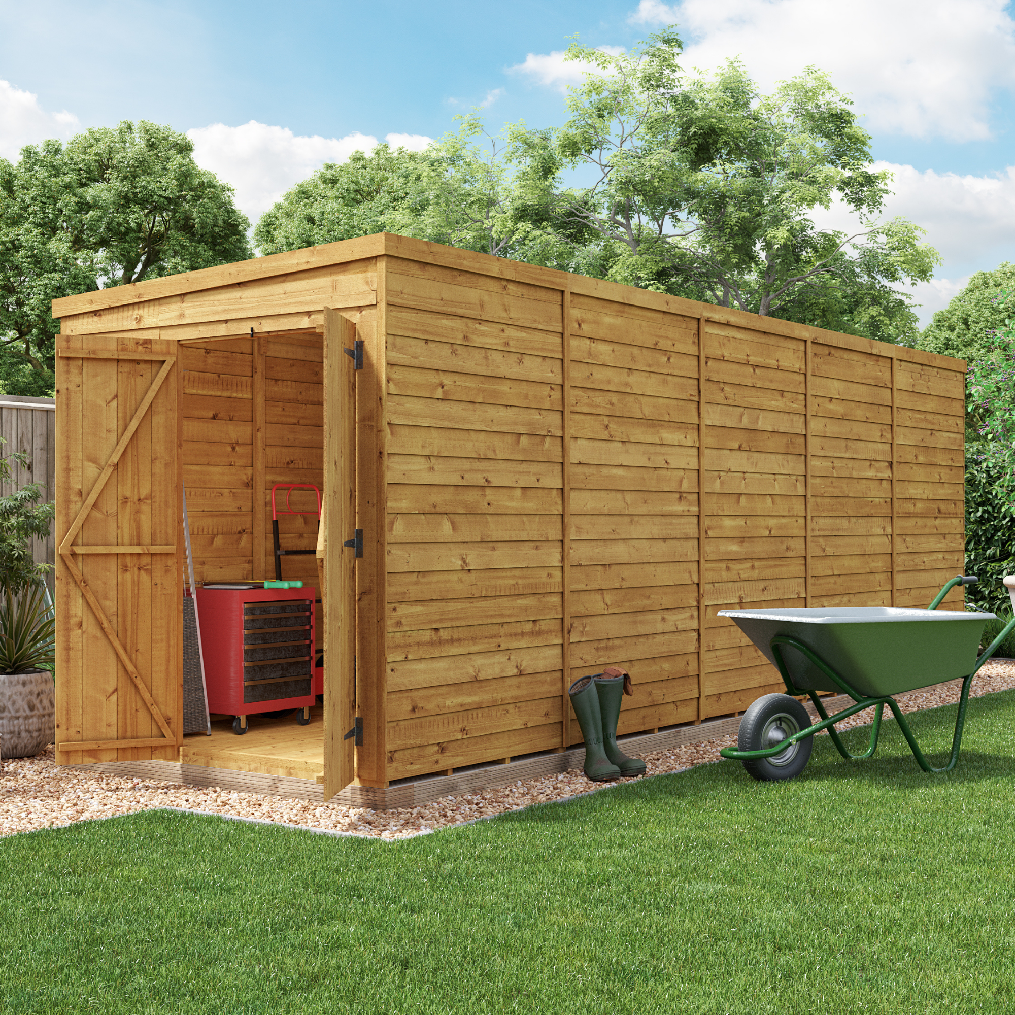 BillyOh Switch Overlap Pent Shed - 20x6 Windowless