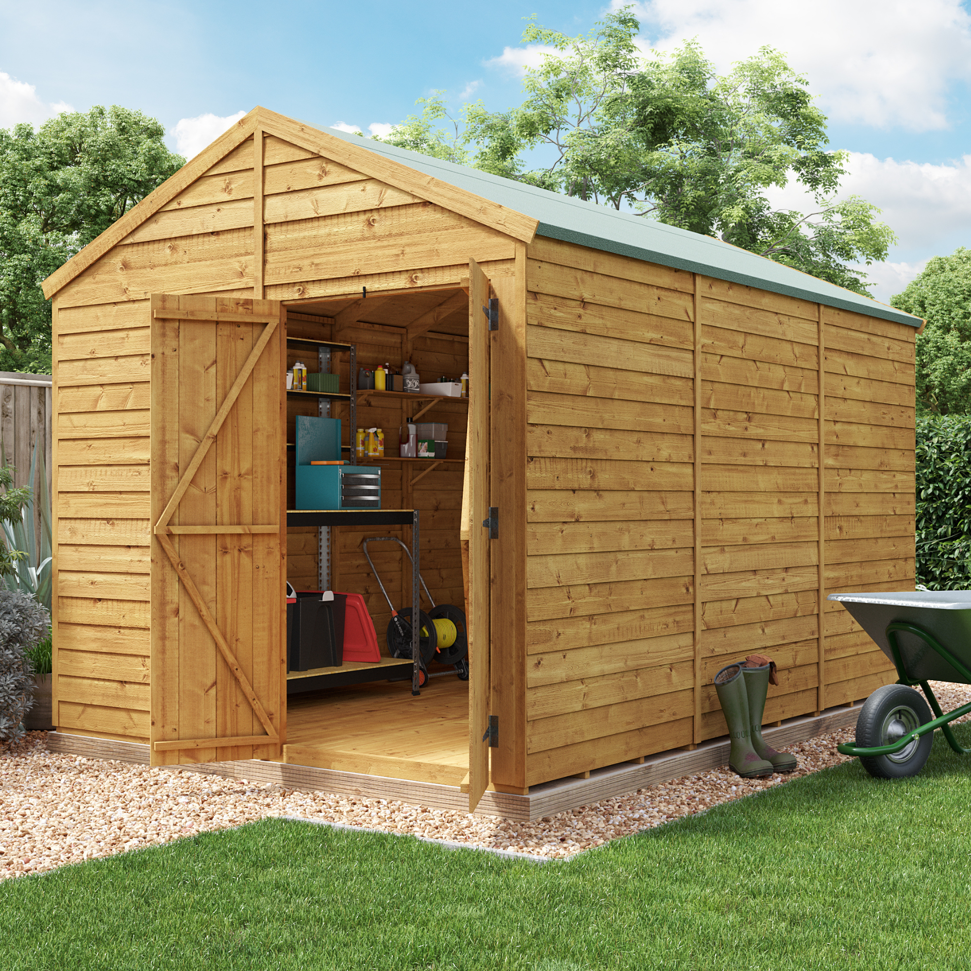 BillyOh Switch Overlap Apex Shed - 12x8 Windowless