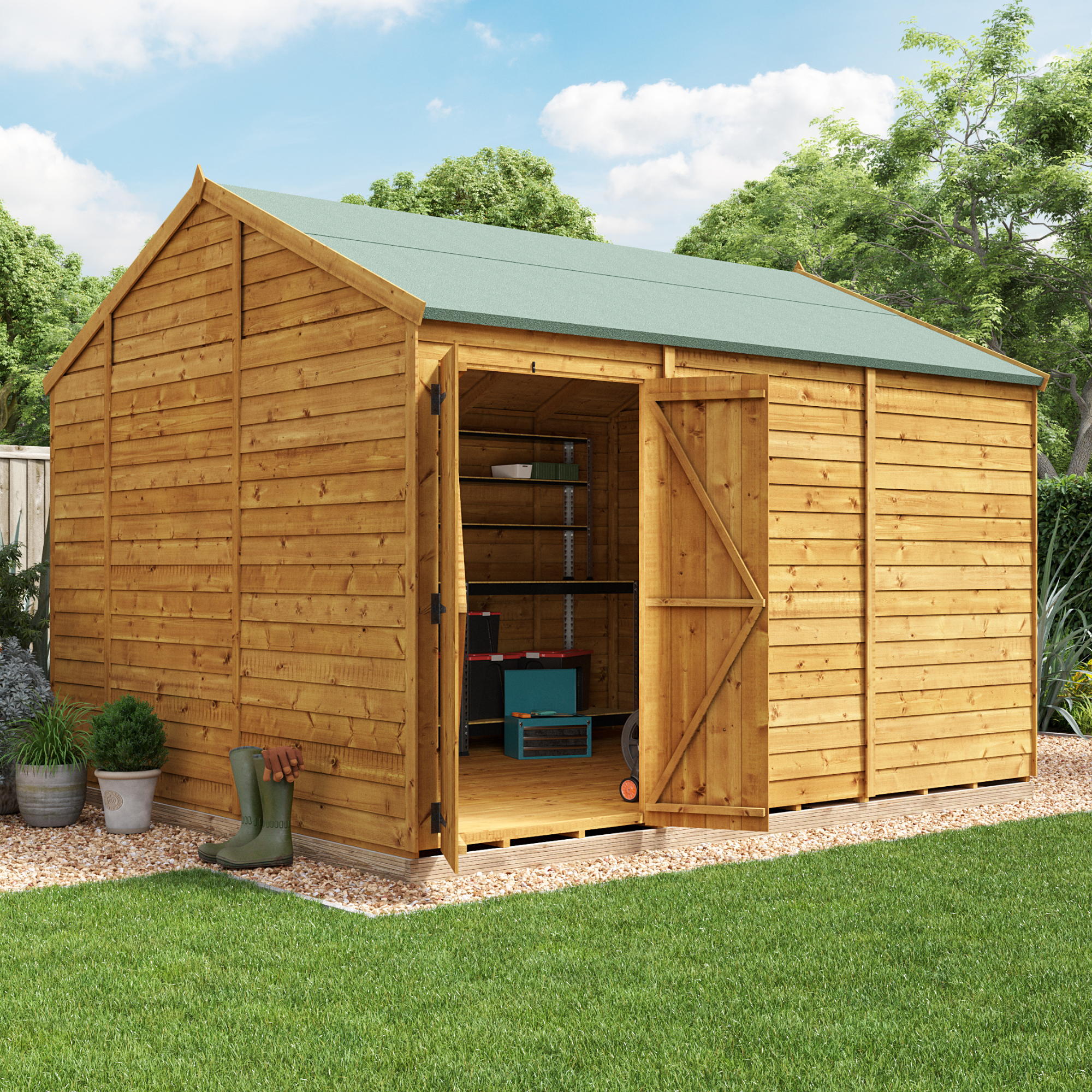 BillyOh Switch Overlap Apex Shed - 12x10 Windowless