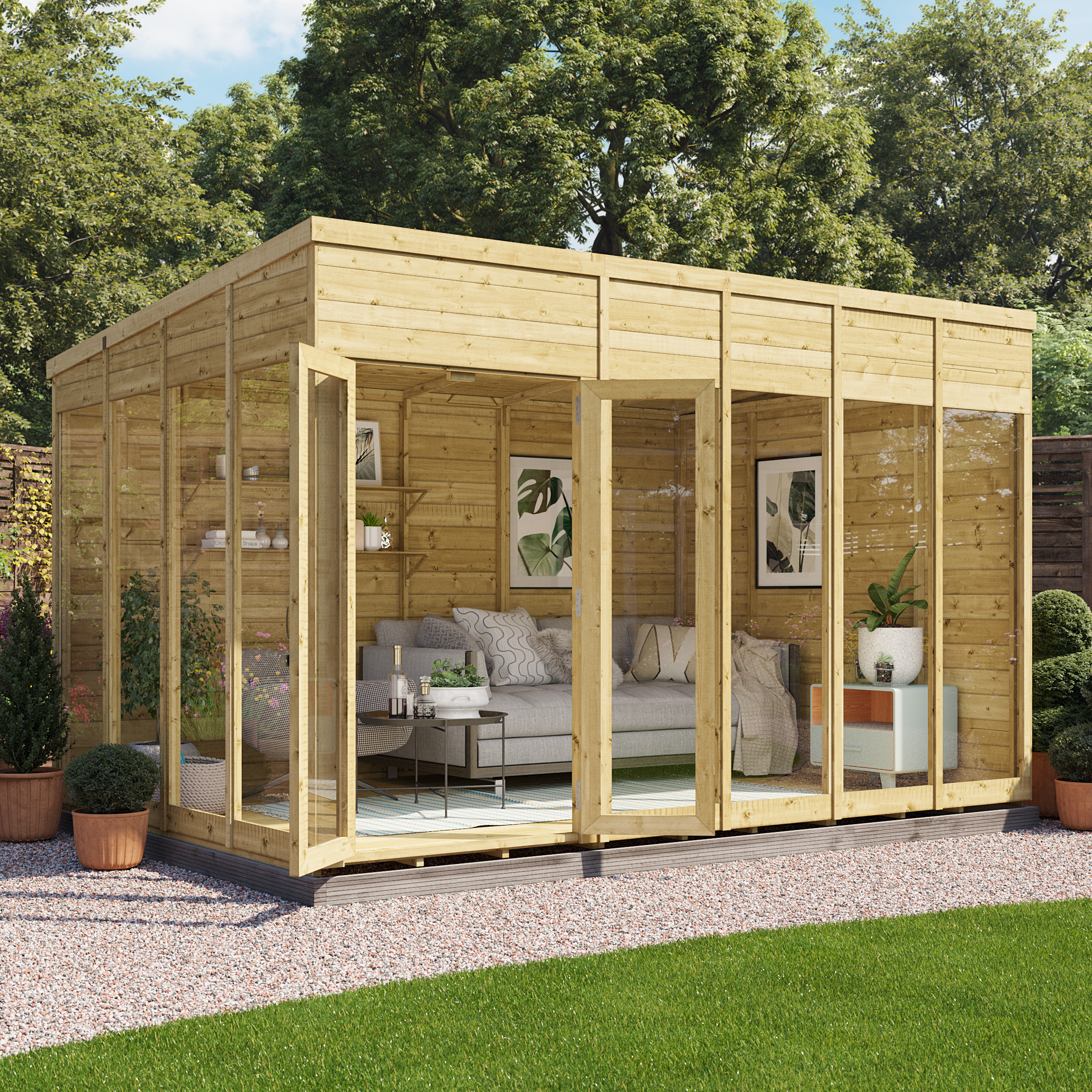 BillyOh Switch Pent Tongue and Groove Summerhouse - 12x8 from Garden Buildings Direct