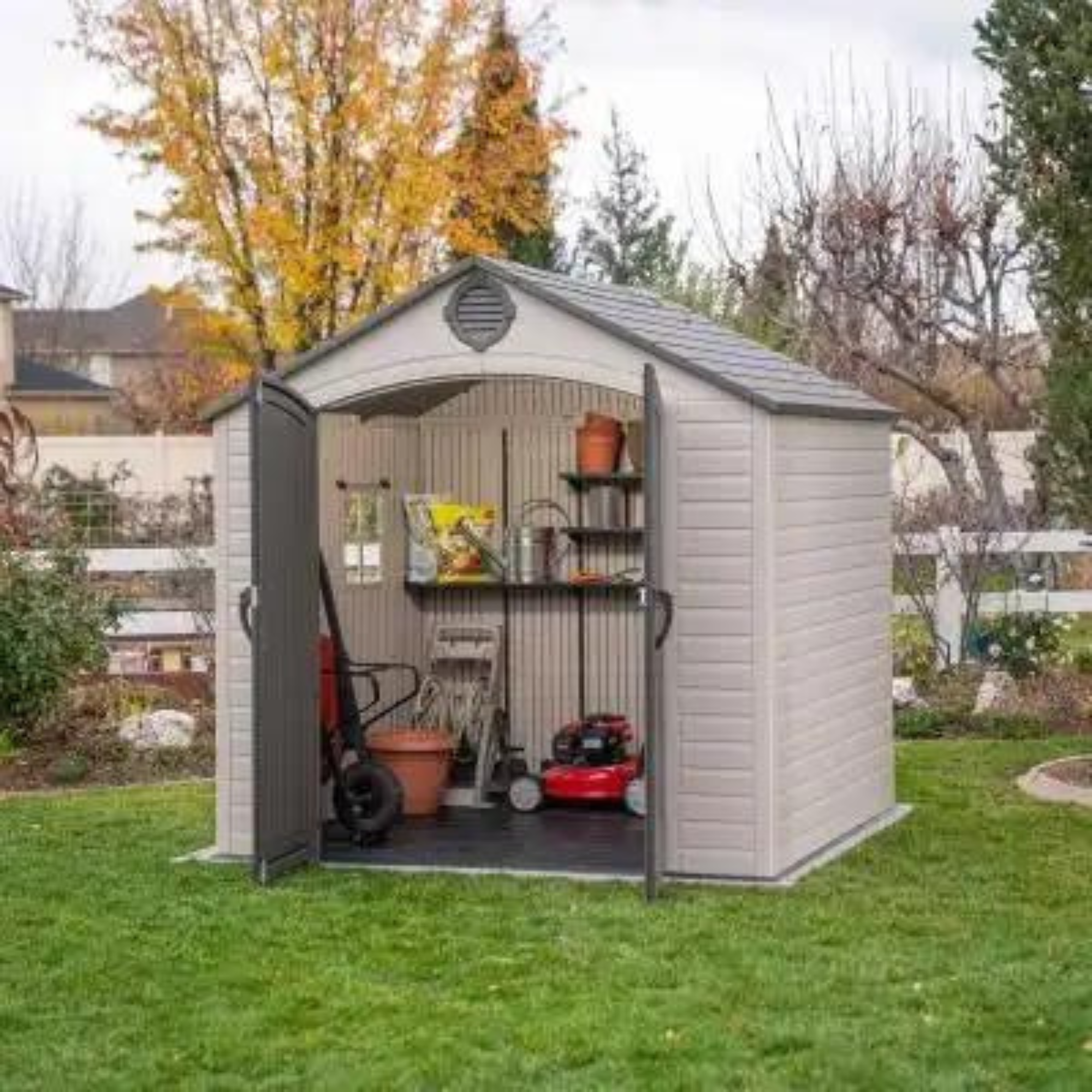 Lifetime 8ft X 7.5ft Special Edition Heavy Duty Plastic Shed - 8ft X 7.5ft Special Edition Heavy Duty Plastic Shed