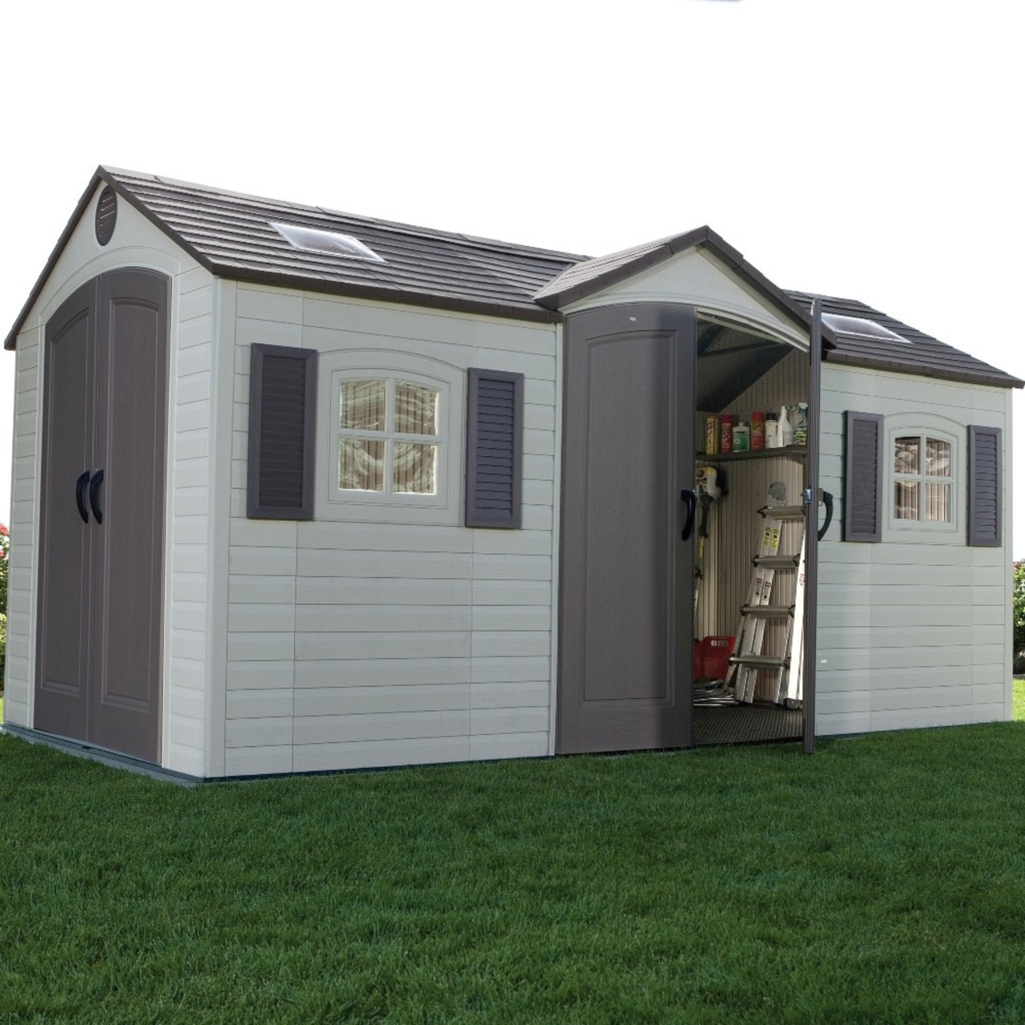 Lifetime 15ftx8ft Heavy Duty Dual Entrance Plastic Shed - Dual Entrance