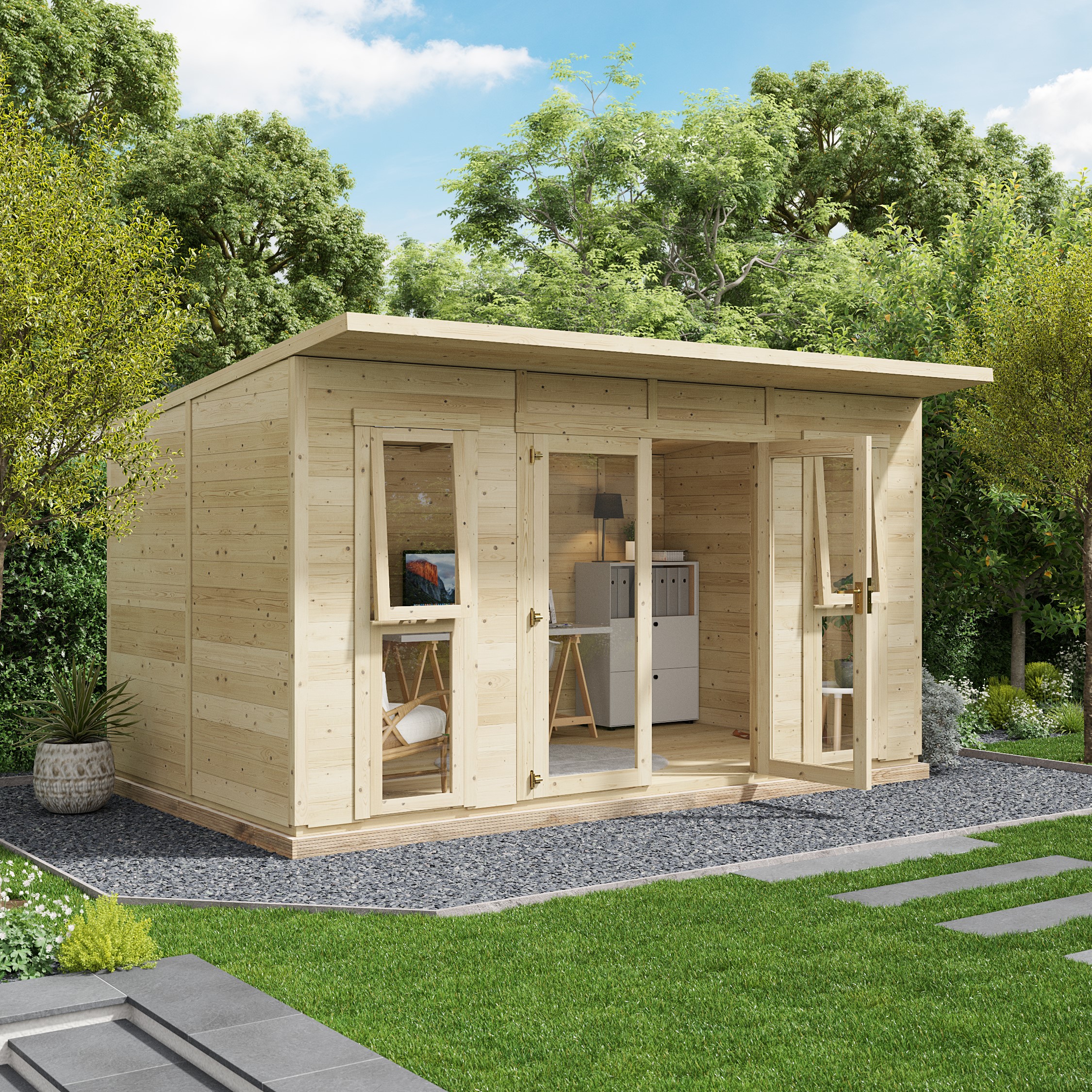 BillyOh Canvas Insulated Building - 14ft x 8ft - 4.0x2.5m - Dominator Insulated Garden Office